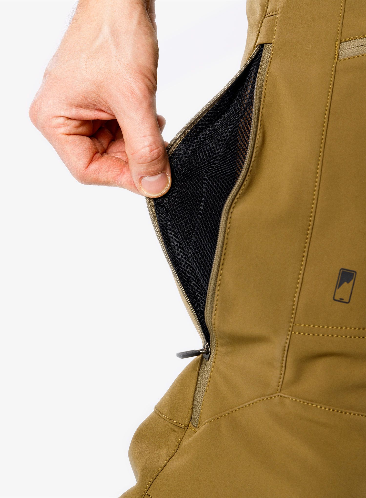 Kolesarske hlače ION Shelter Softshell - dark mud