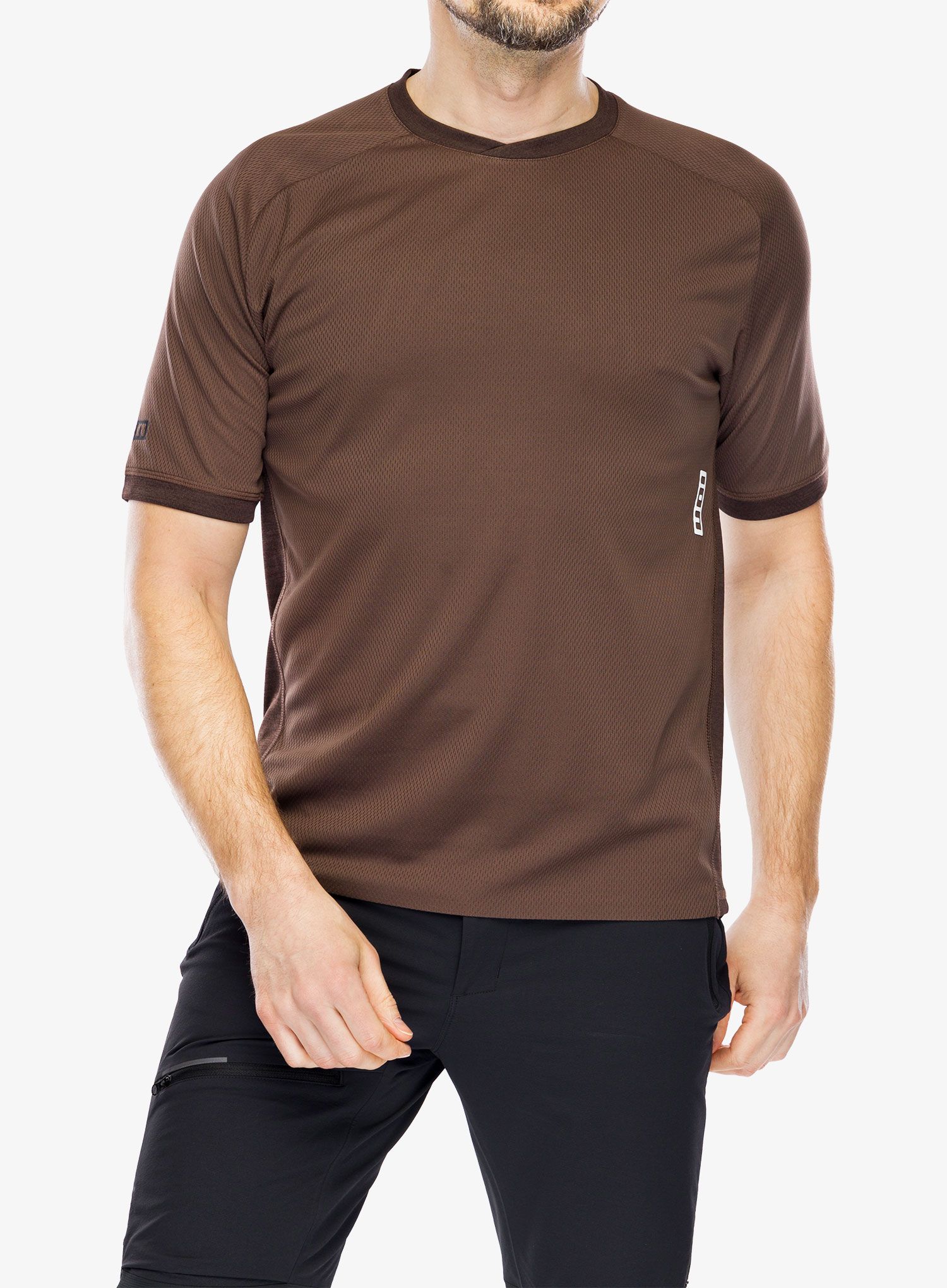 Kolesarska majica ION Tech Logo SS Jersey - dark/pinecone