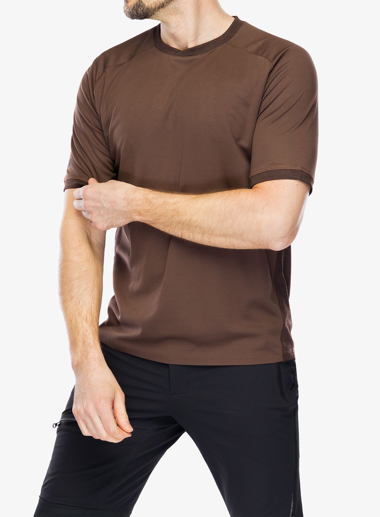 Kolesarska majica ION Tech Logo SS Jersey - dark/pinecone