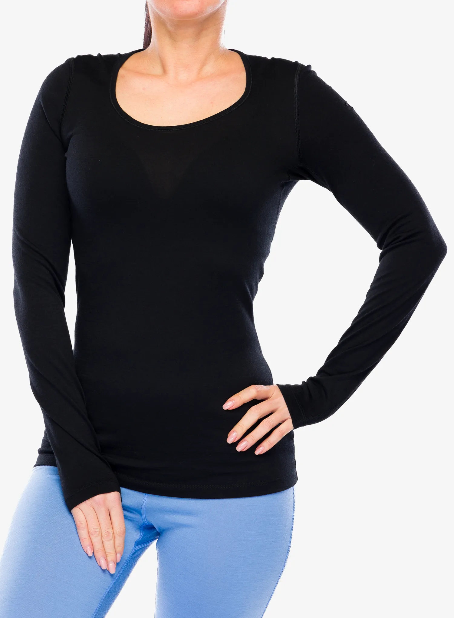 Ženska termo flis jopa Icebreaker 200 Oasis LS Scoop - black