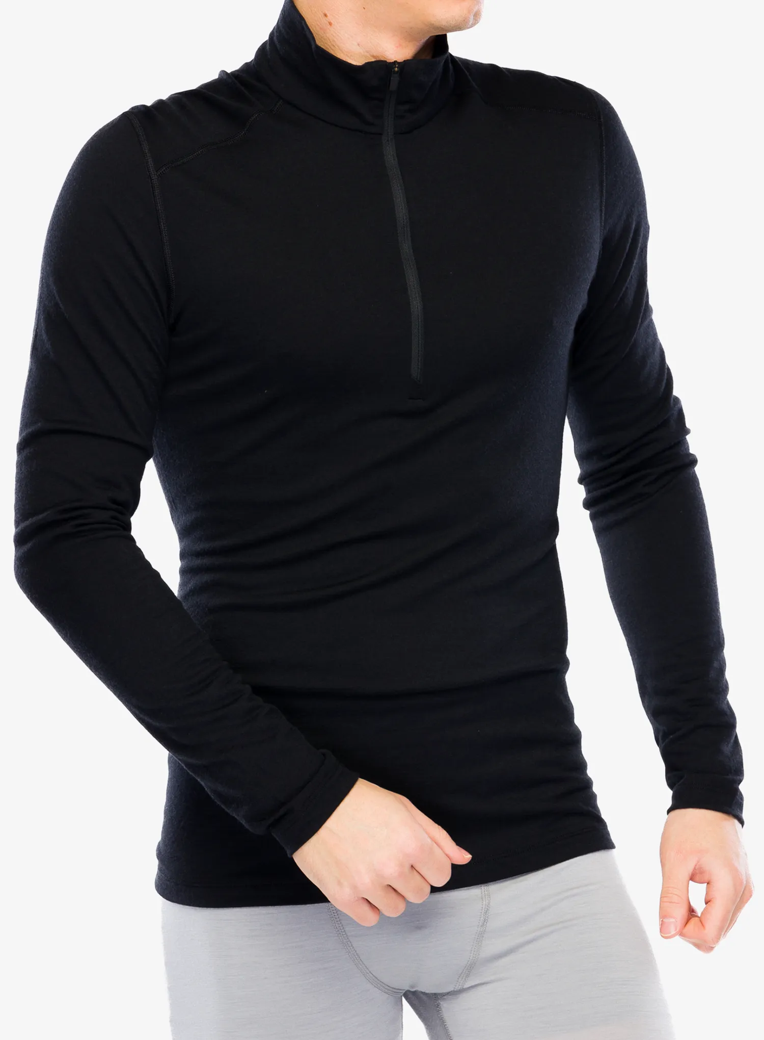 Termo flis jopa Icebreaker 200 Oasis L/S Half Zip - black