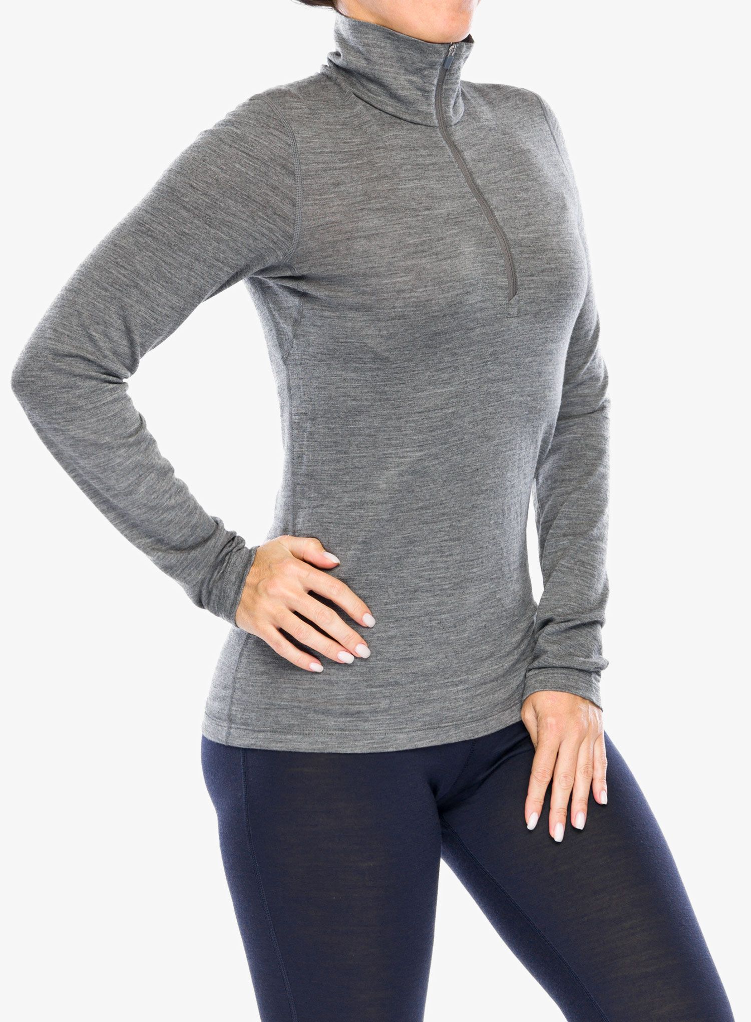 Ženska termo flis jopa Icebreaker 200 Oasis L/S Half Zip - gritstone hthr