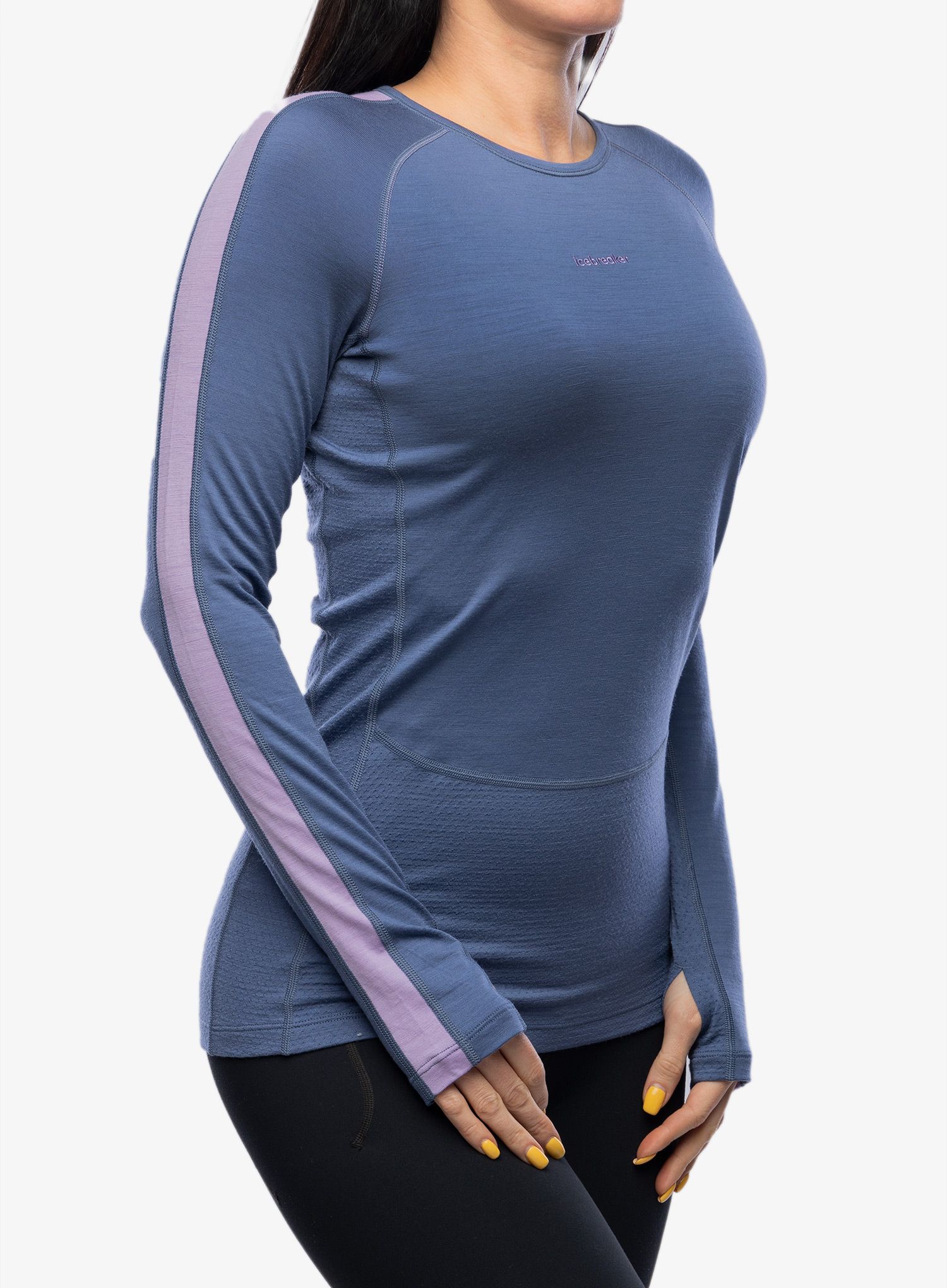 Ženska jopica Icebreaker 200 ZoneKnit LS Crewe - dawn/purple