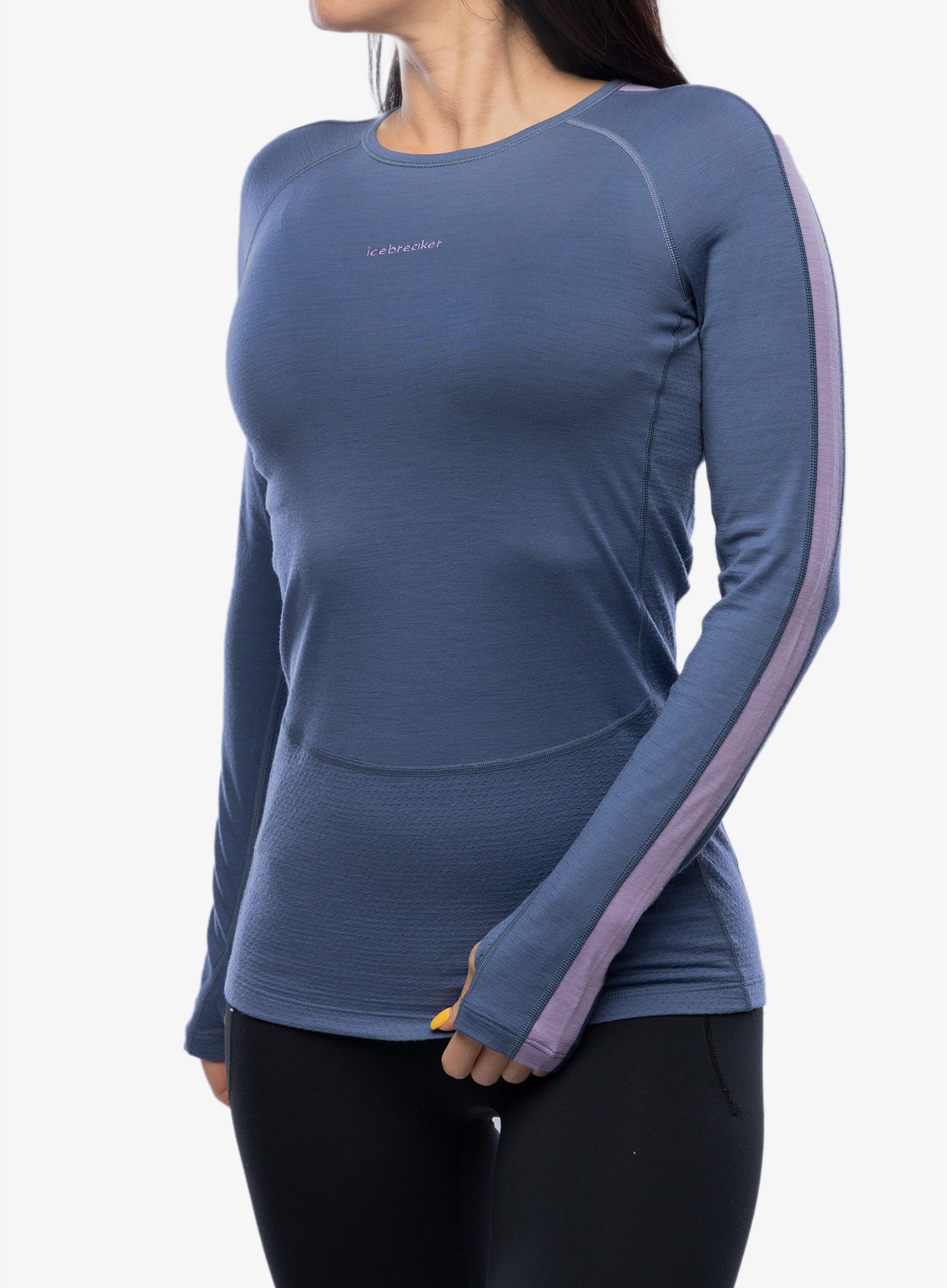 Ženska jopica Icebreaker 200 ZoneKnit LS Crewe - dawn/purple