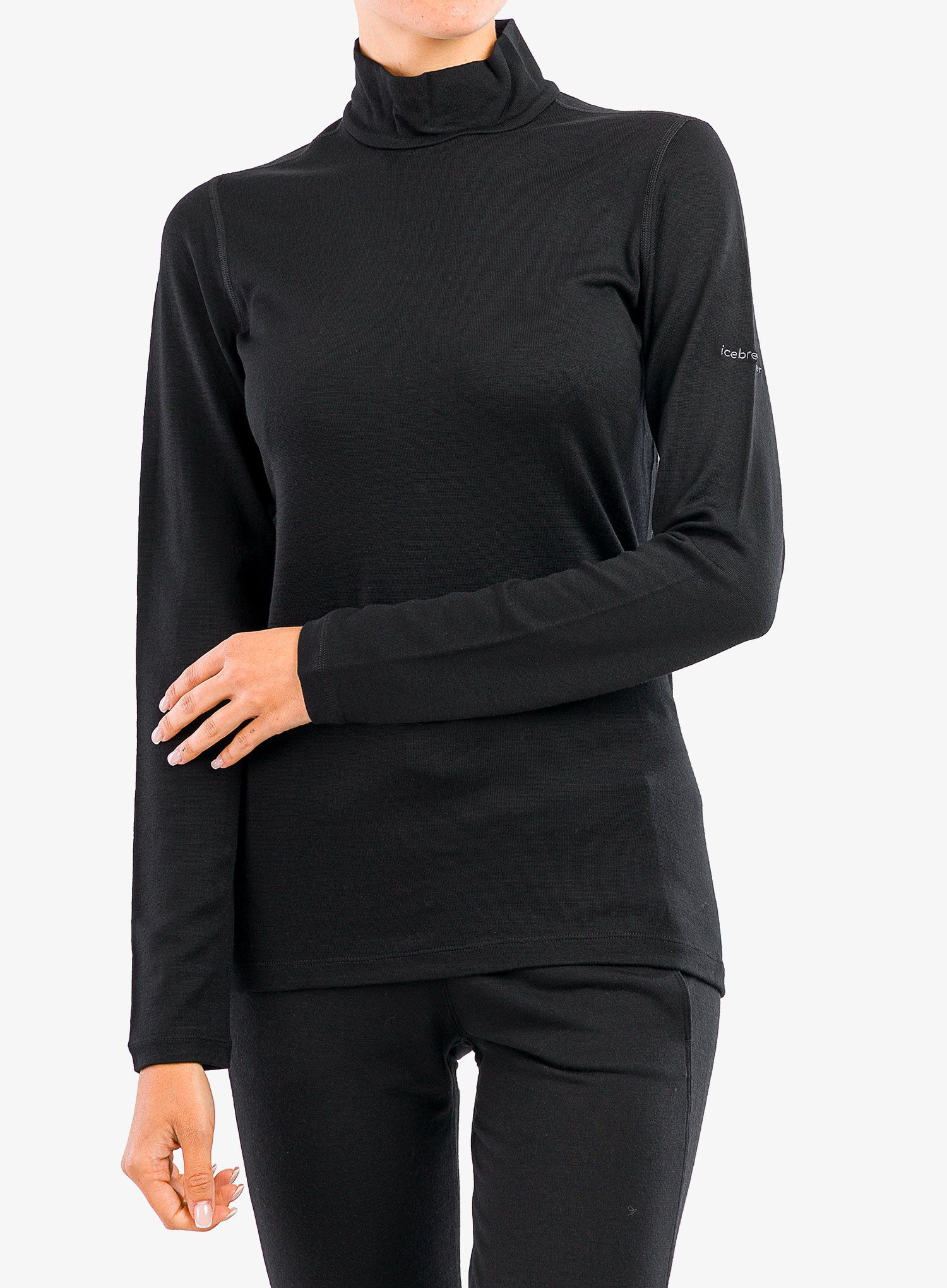 Ženska jopica Icebreaker 260 Tech LS Turtleneck - black
