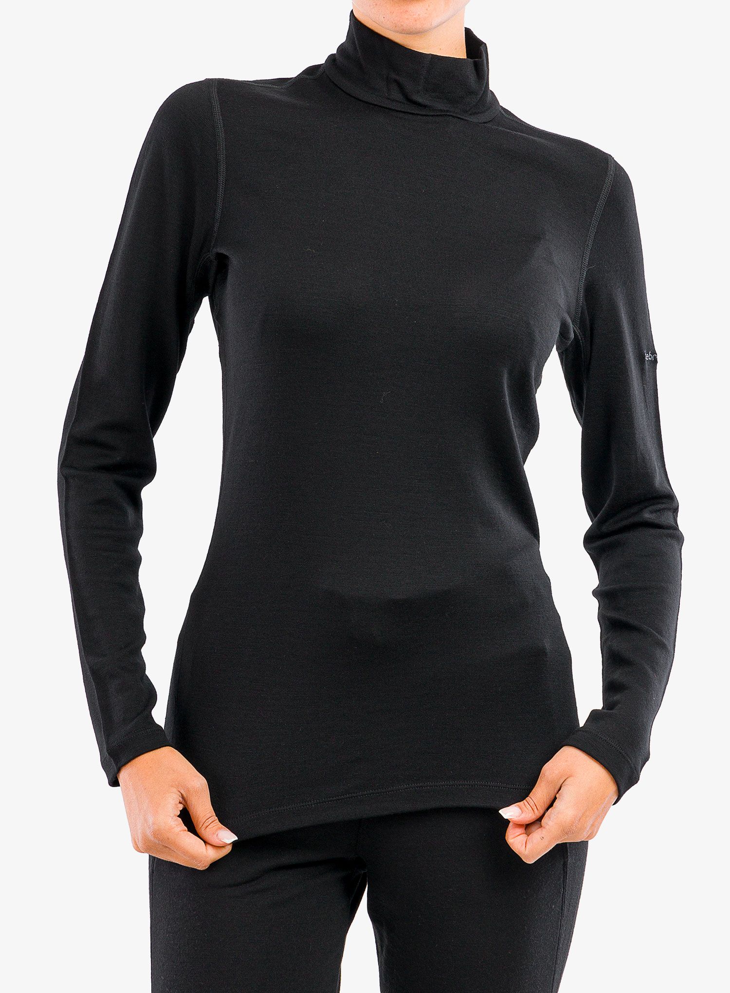 Ženska jopica Icebreaker 260 Tech LS Turtleneck - black