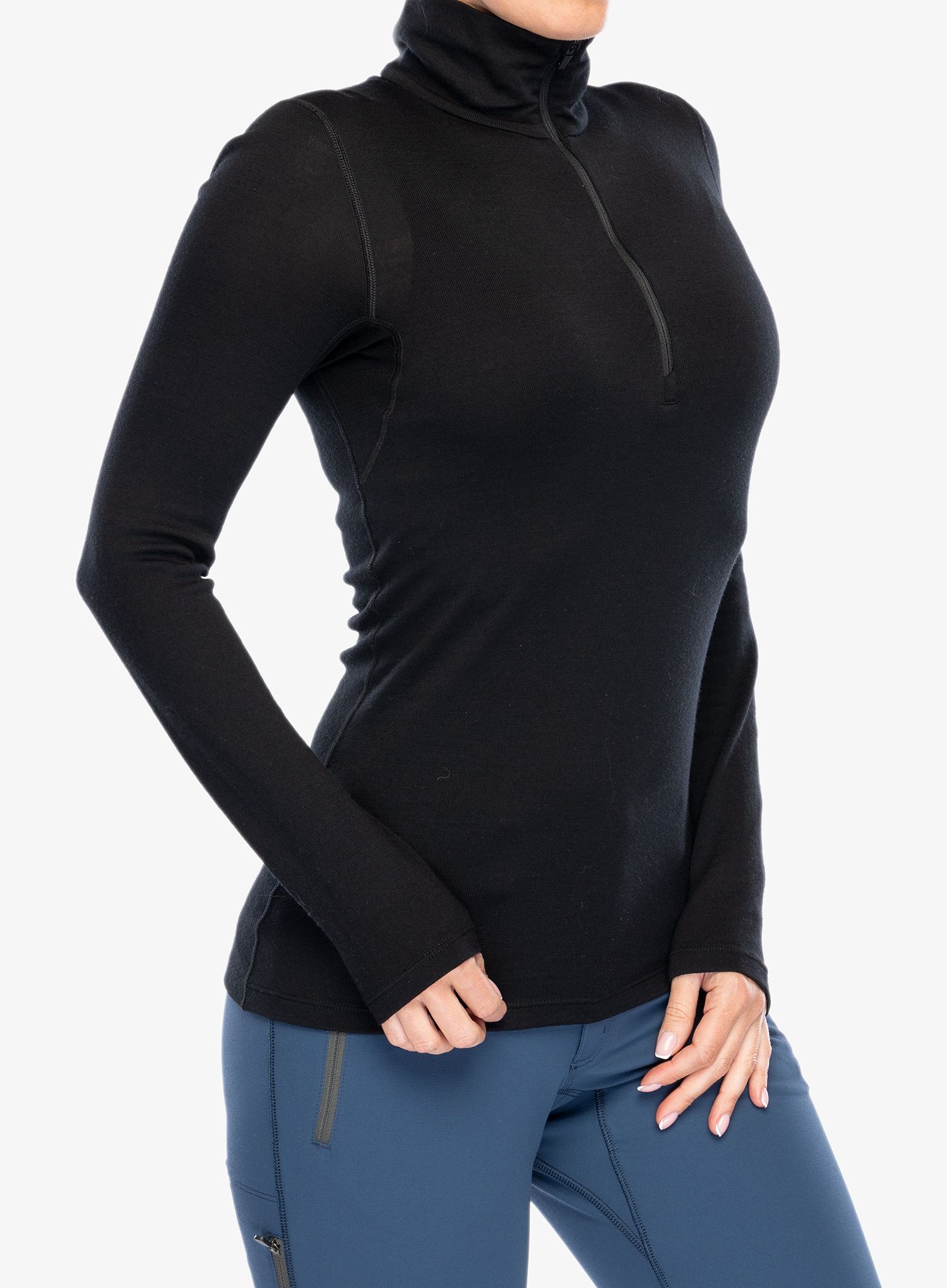 Ženska termo flis jopa Icebreaker 260 Tech L/S Half Zip - black