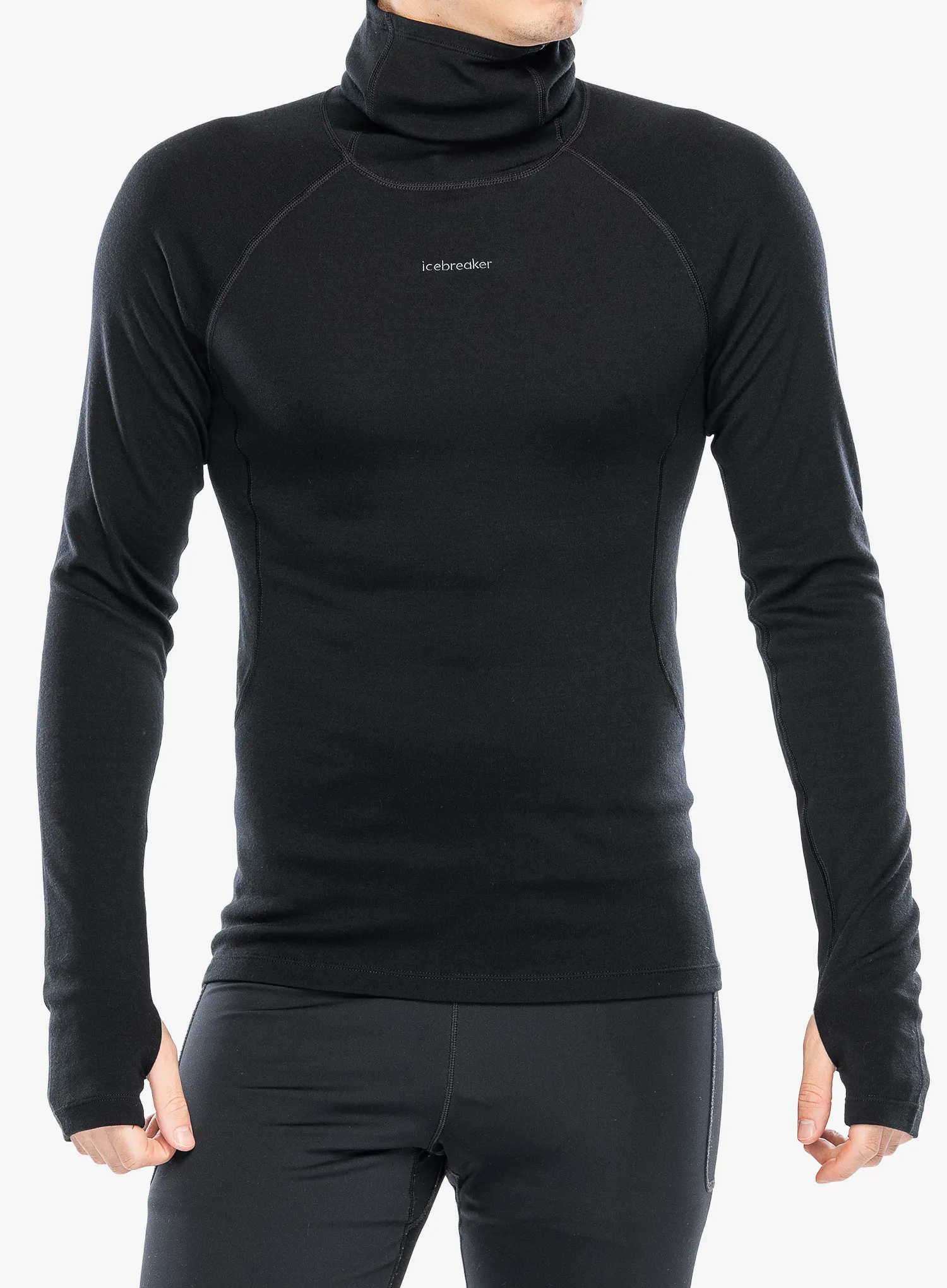 Termo flis jopa Icebreaker 300 Merino Fine Polar LS Roll Neck - black
