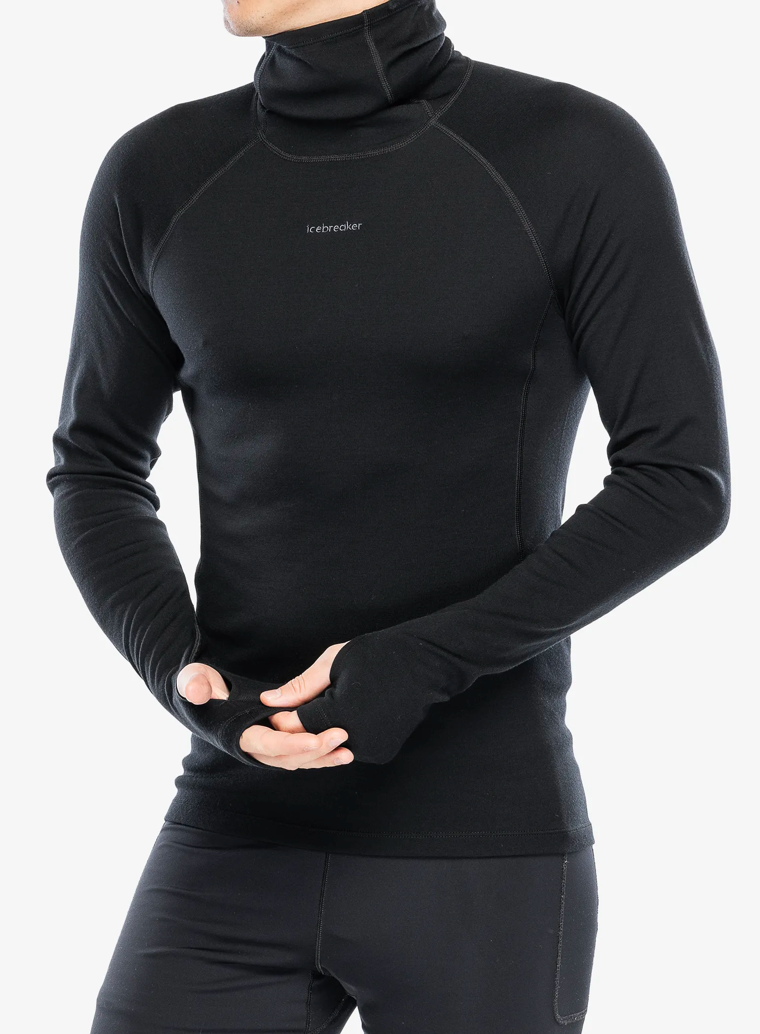 Termo flis jopa Icebreaker 300 Merino Fine Polar LS Roll Neck - black