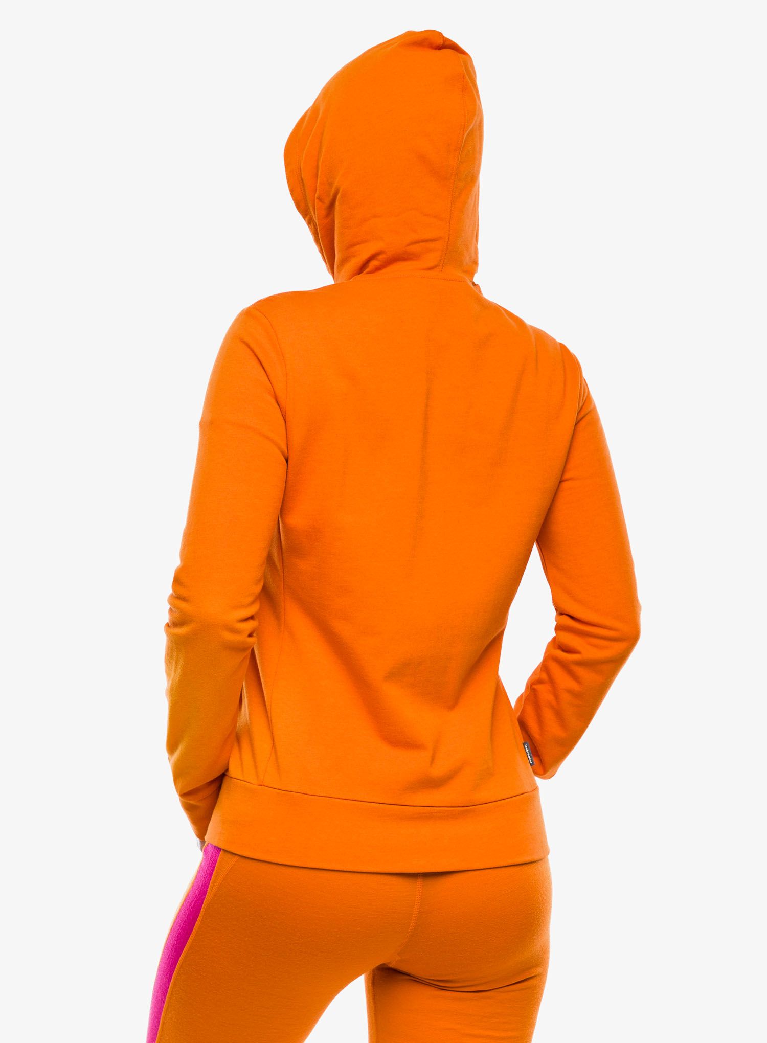 Ženska jopica Icebreaker Central Classic LS Zip Hoodie - earth