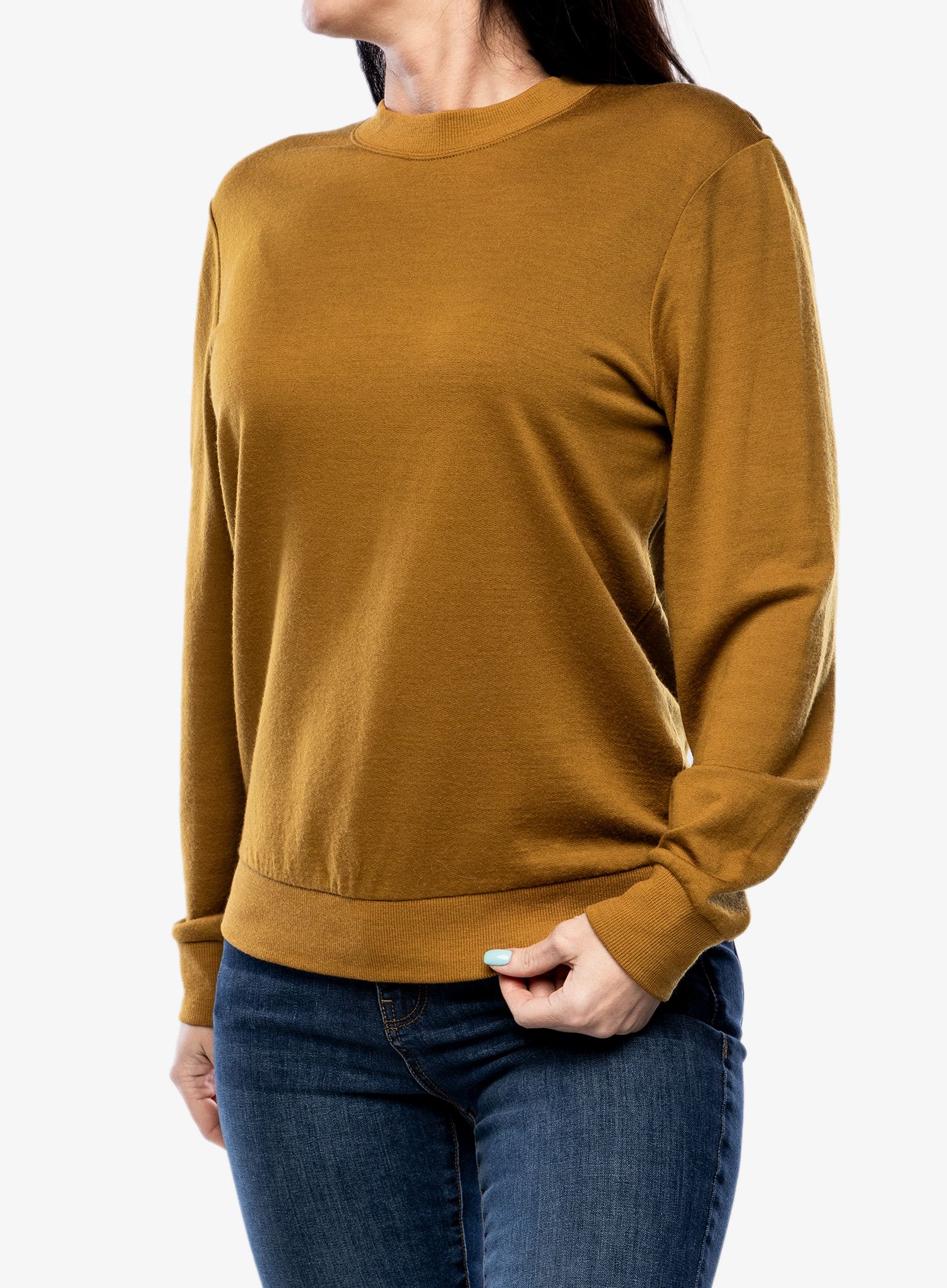 Ženska jopica brez kapuce Icebreaker Crush LS Sweatshirt - clove