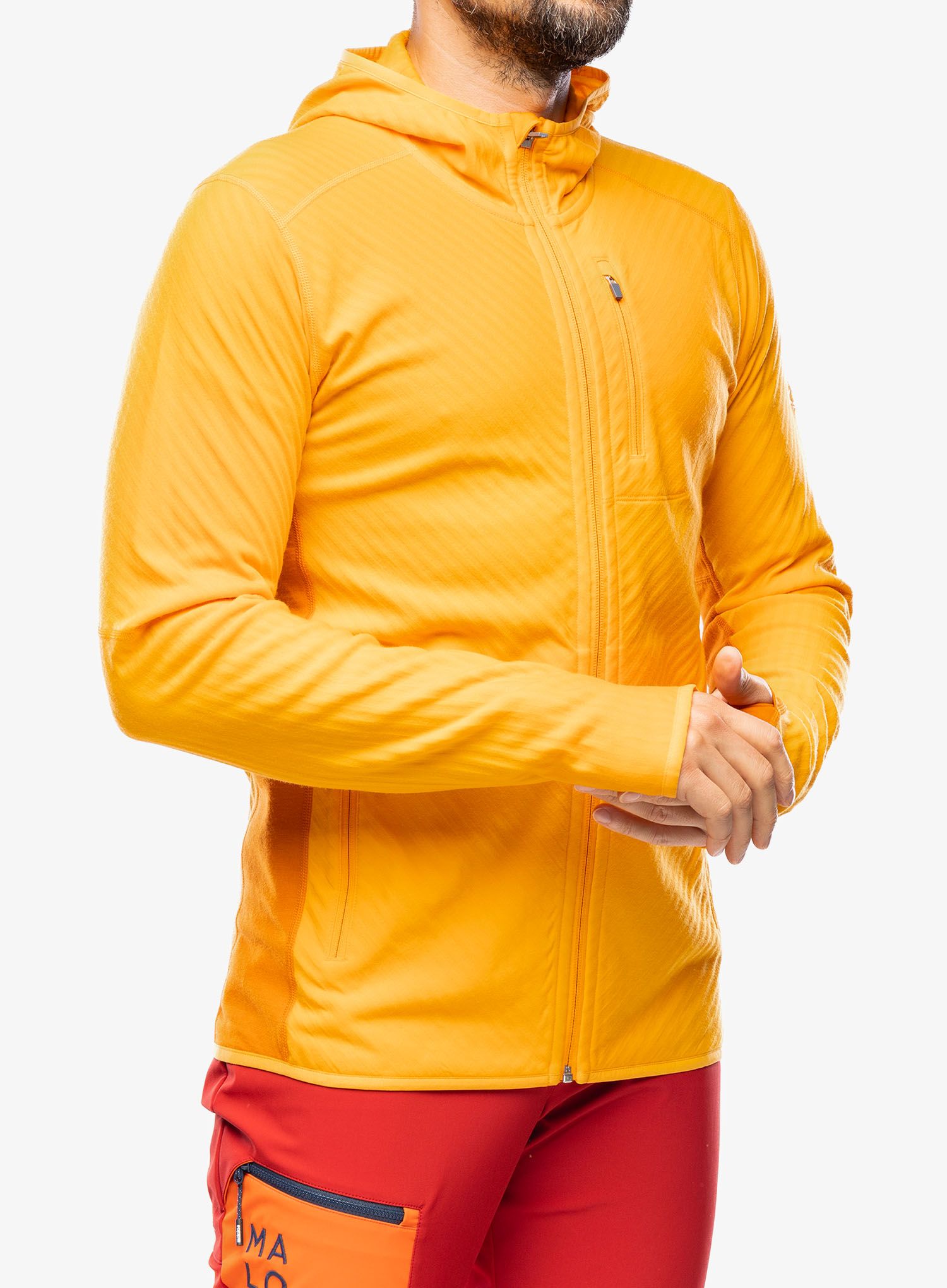 Jopica s kapuco Icebreaker Descender LS Zip Hood - solar/earth