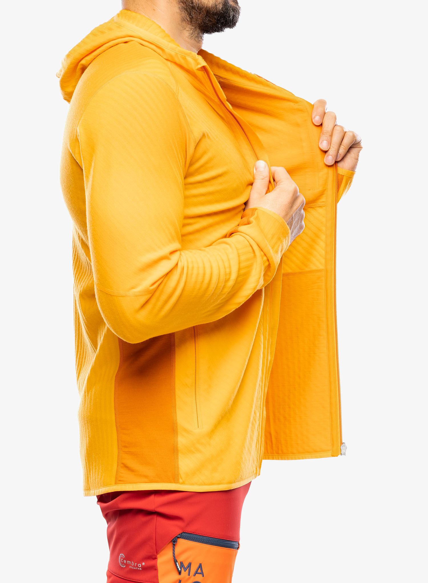 Jopica s kapuco Icebreaker Descender LS Zip Hood - solar/earth