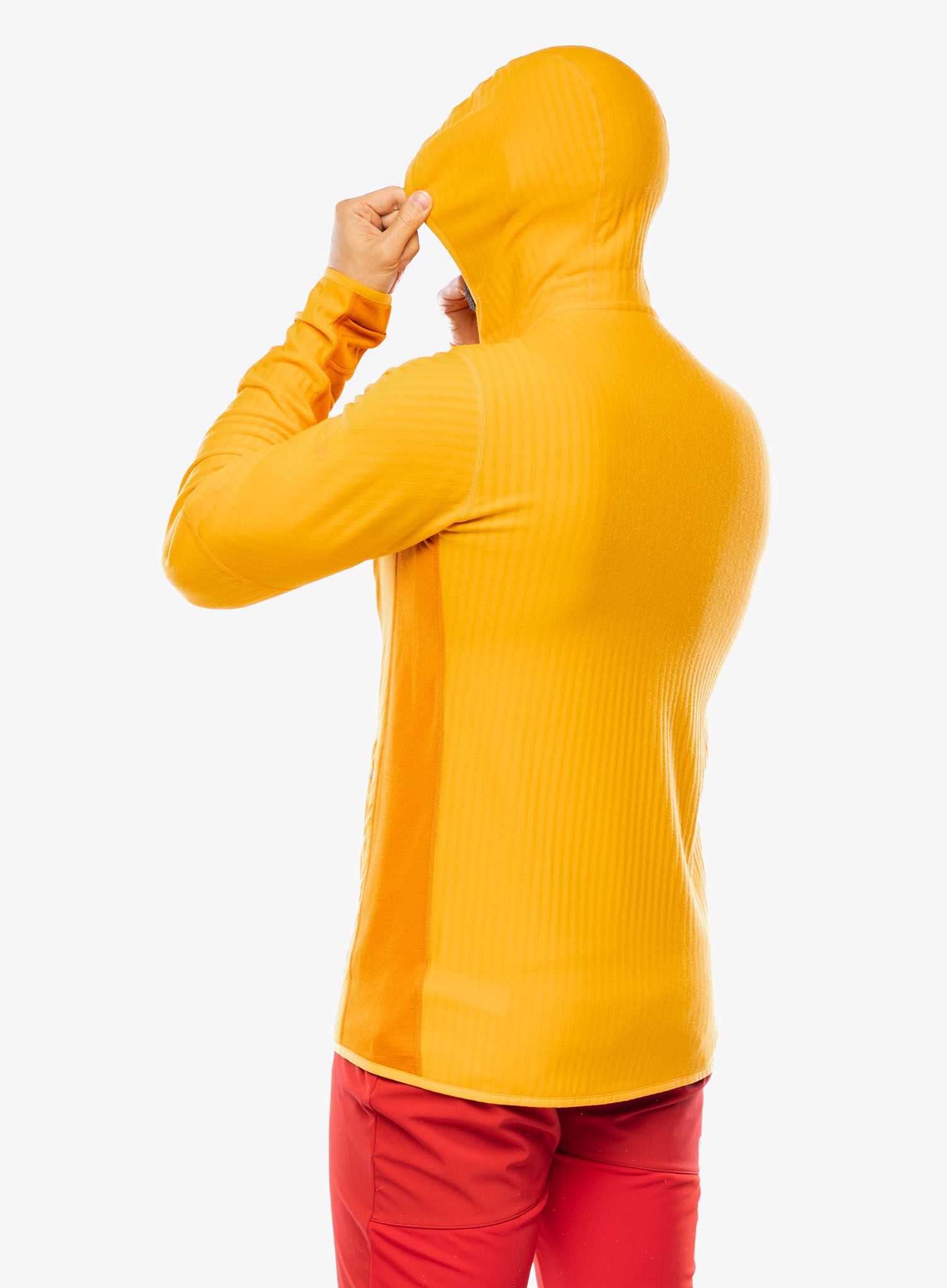 Jopica s kapuco Icebreaker Descender LS Zip Hood - solar/earth