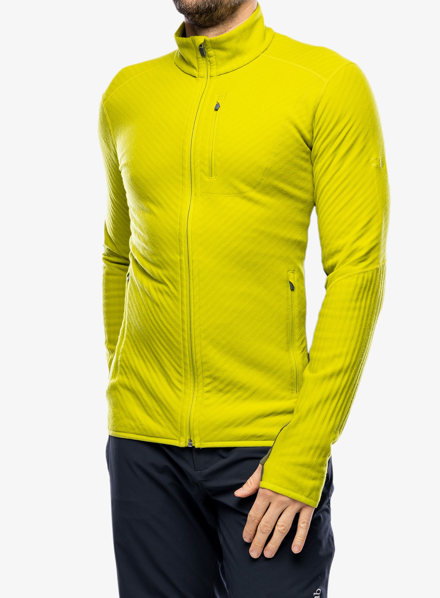 Puloverji brez kapuce Icebreaker Descender L/S Zip - bio lime/loden
