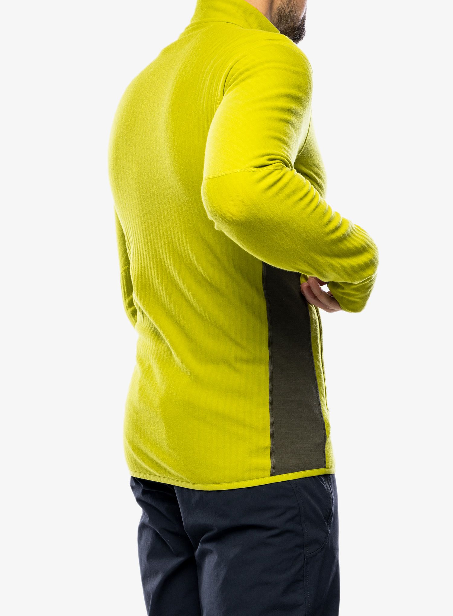 Puloverji brez kapuce Icebreaker Descender L/S Zip - bio lime/loden