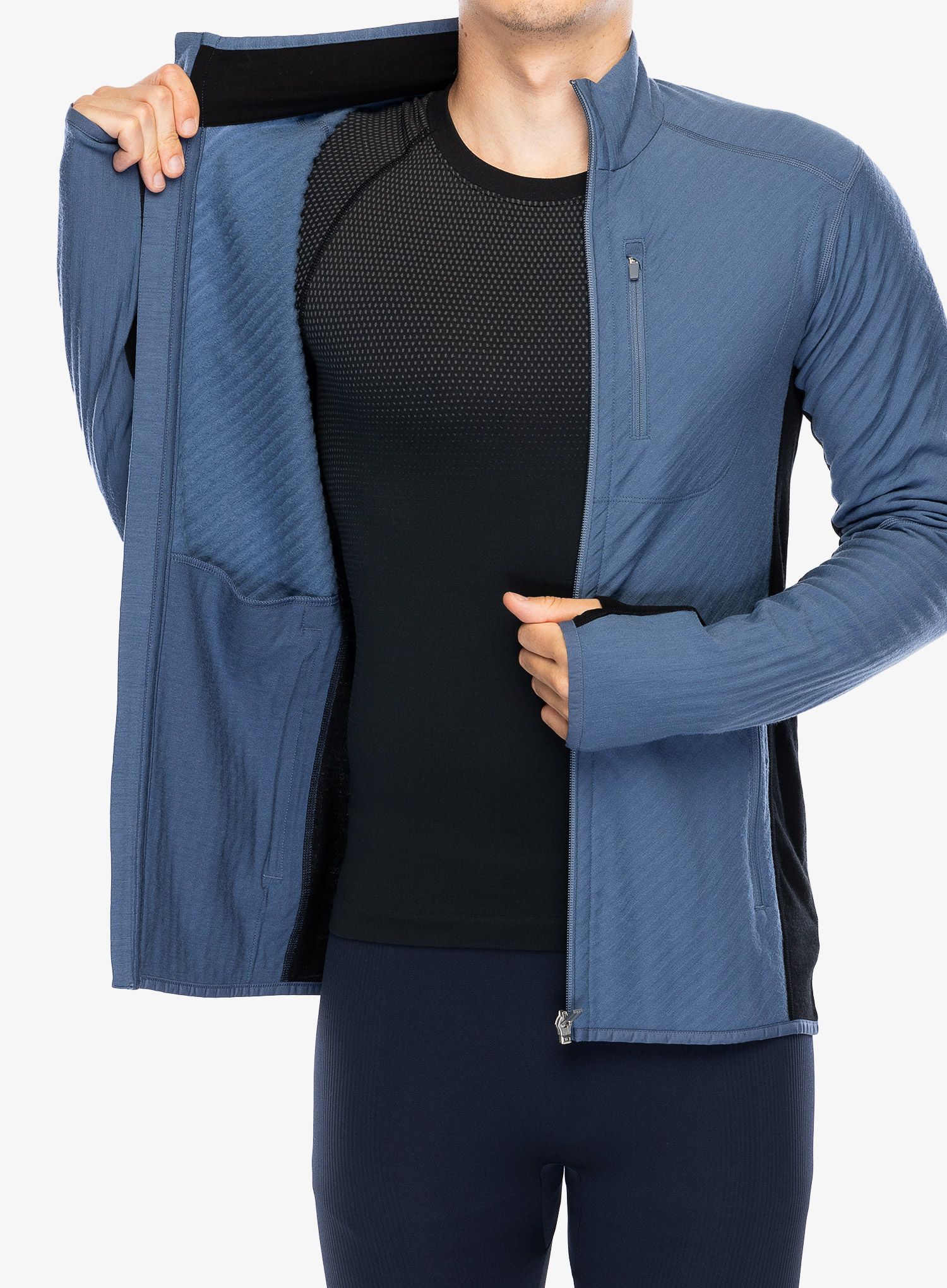 Jopica na zadrgo Icebreaker Descender L/S Zip - dawn/black/cb