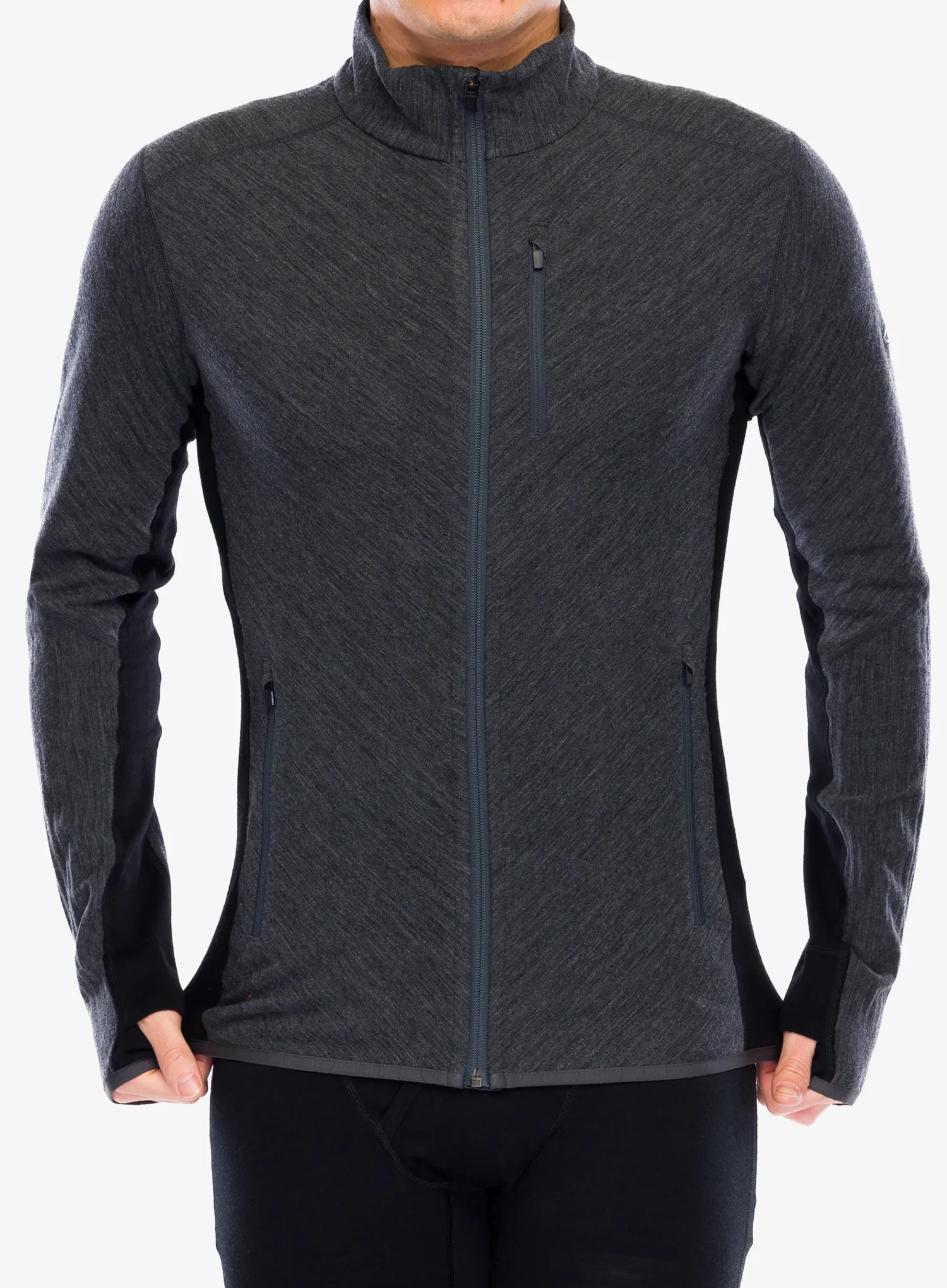 Jopica na zadrgo Icebreaker Descender L/S Zip - jet hthr/black