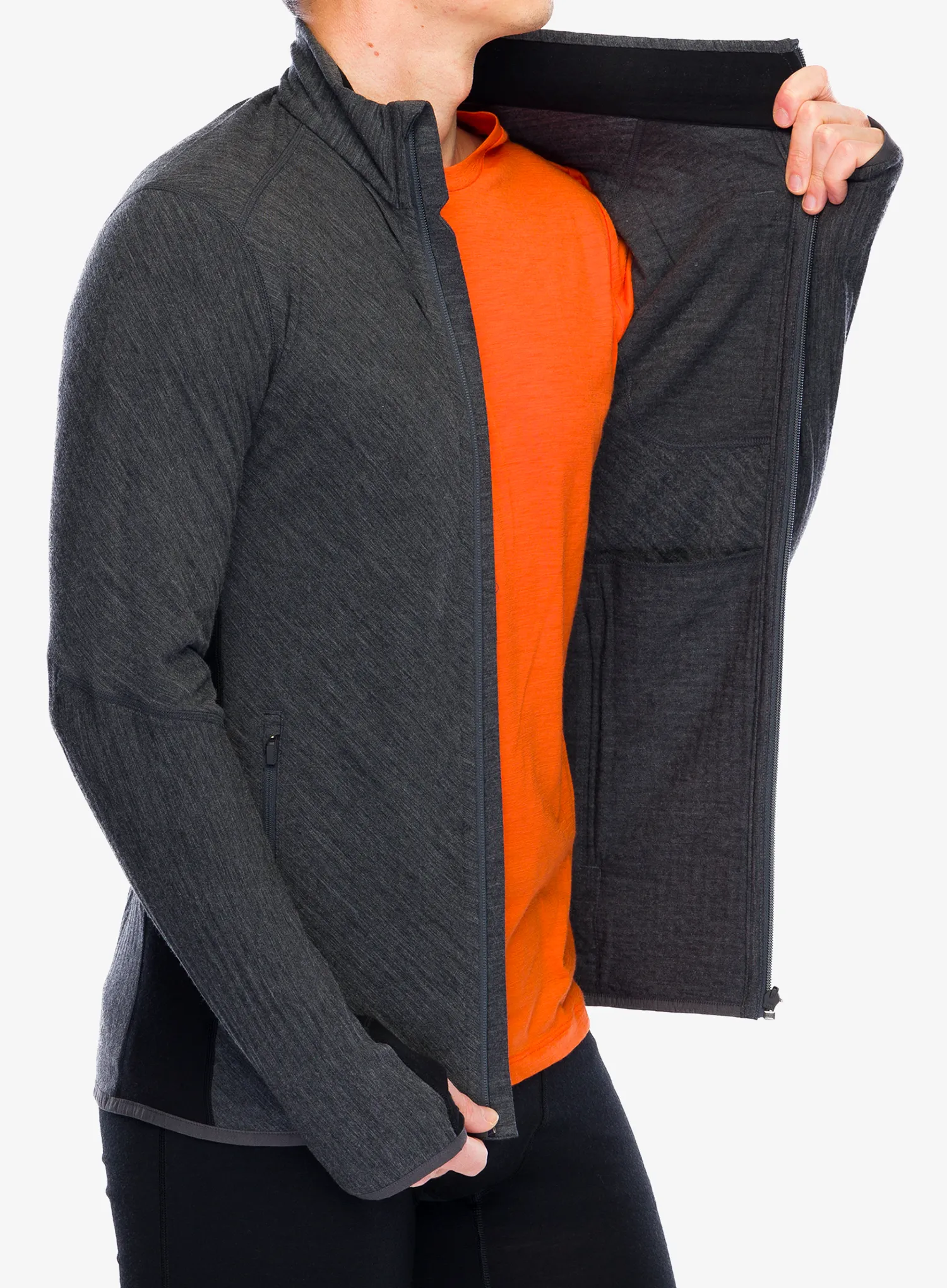 Jopica na zadrgo Icebreaker Descender L/S Zip - jet hthr/black