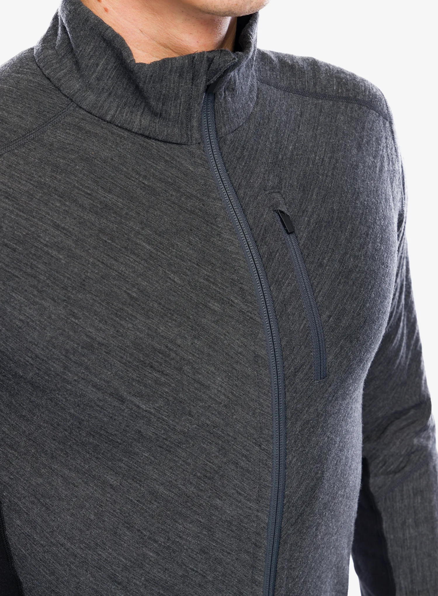 Jopica na zadrgo Icebreaker Descender L/S Zip - jet hthr/black