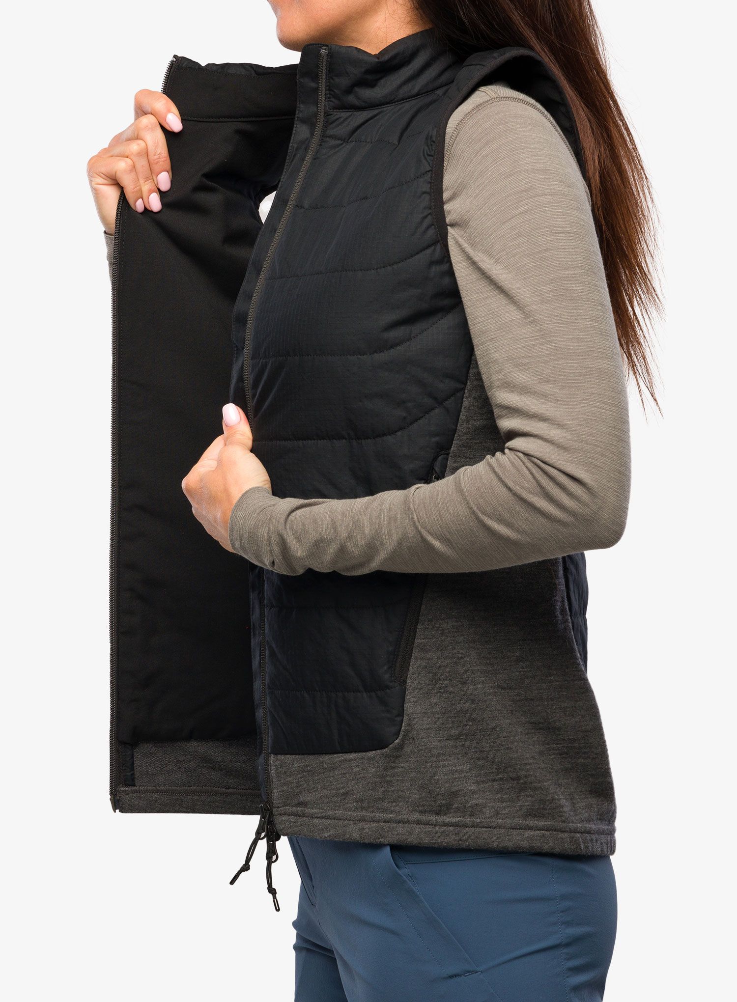 Ženski brezrokavnik Icebreaker MerinoLoft Vest - black/jet hthr