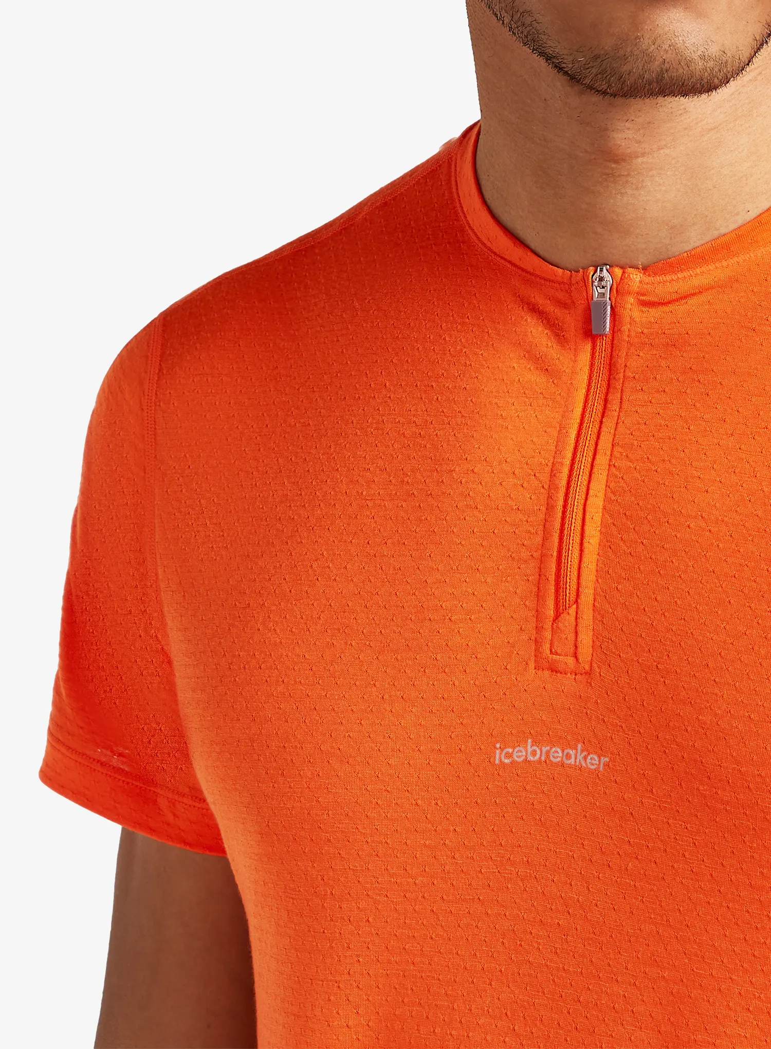 Majica za tek Icebreaker Merino 125 Cool-Lite Speed SS Quarter Zip - blaze