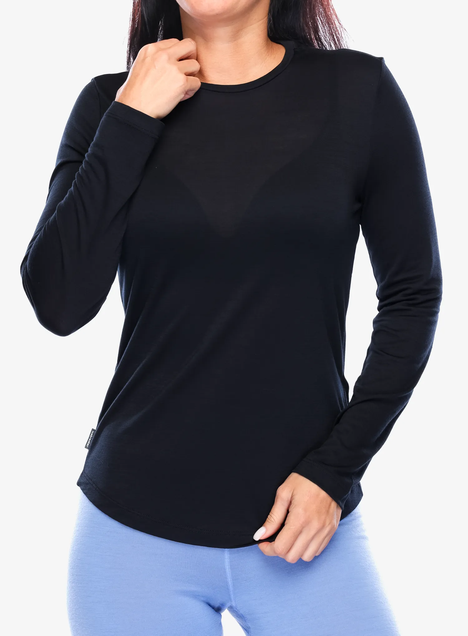 Ženska jopica brez kapuce Icebreaker Merino 125 Cool-Lite Sphere III LS Tee - black