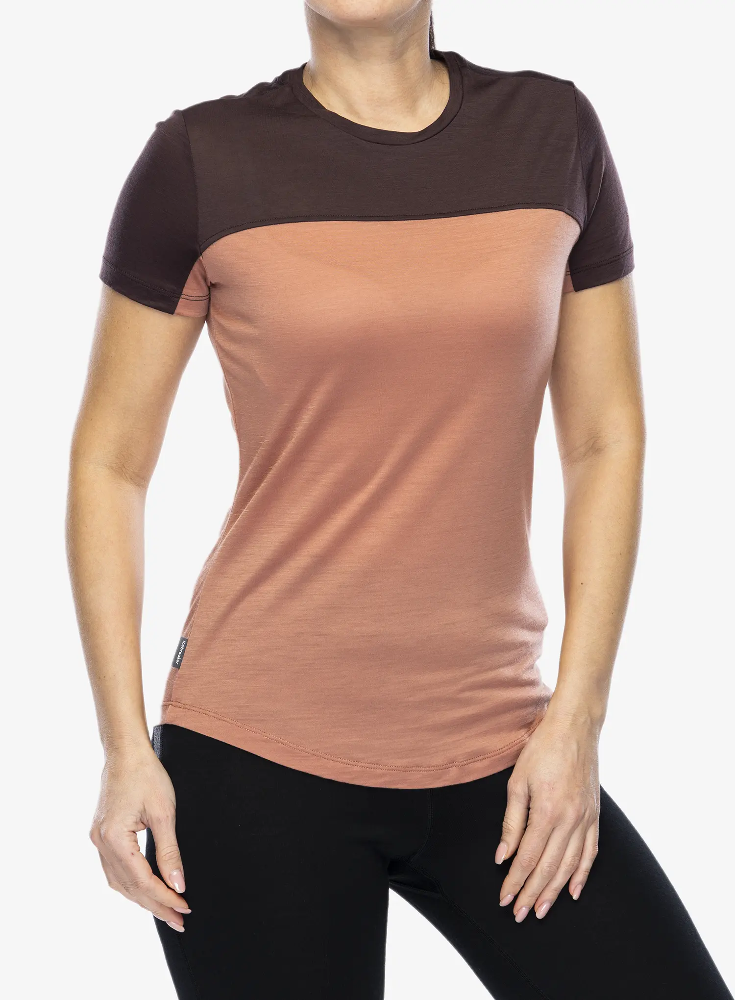 Ženska merino majica Icebreaker Merino 125 Cool-Lite Sphere III SS Tee Colour Block - cedar wood/bittersweet/cb