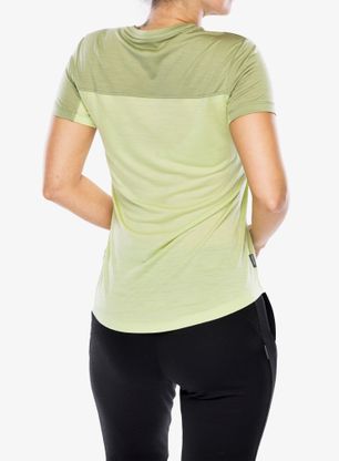 Ženska majica Icebreaker Merino 125 Cool-Lite Sphere III SS Tee Colour Block - glazen/lichen