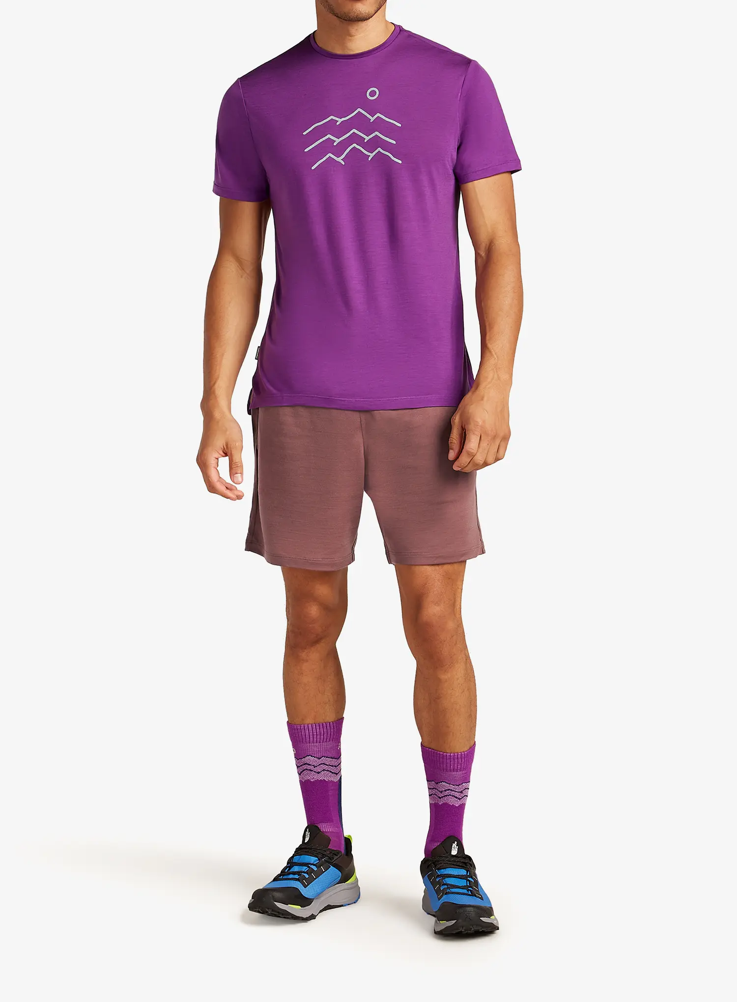 Majica s potiskom Icebreaker Merino 125 Cool-Lite Sphere SS Tee Across - passion