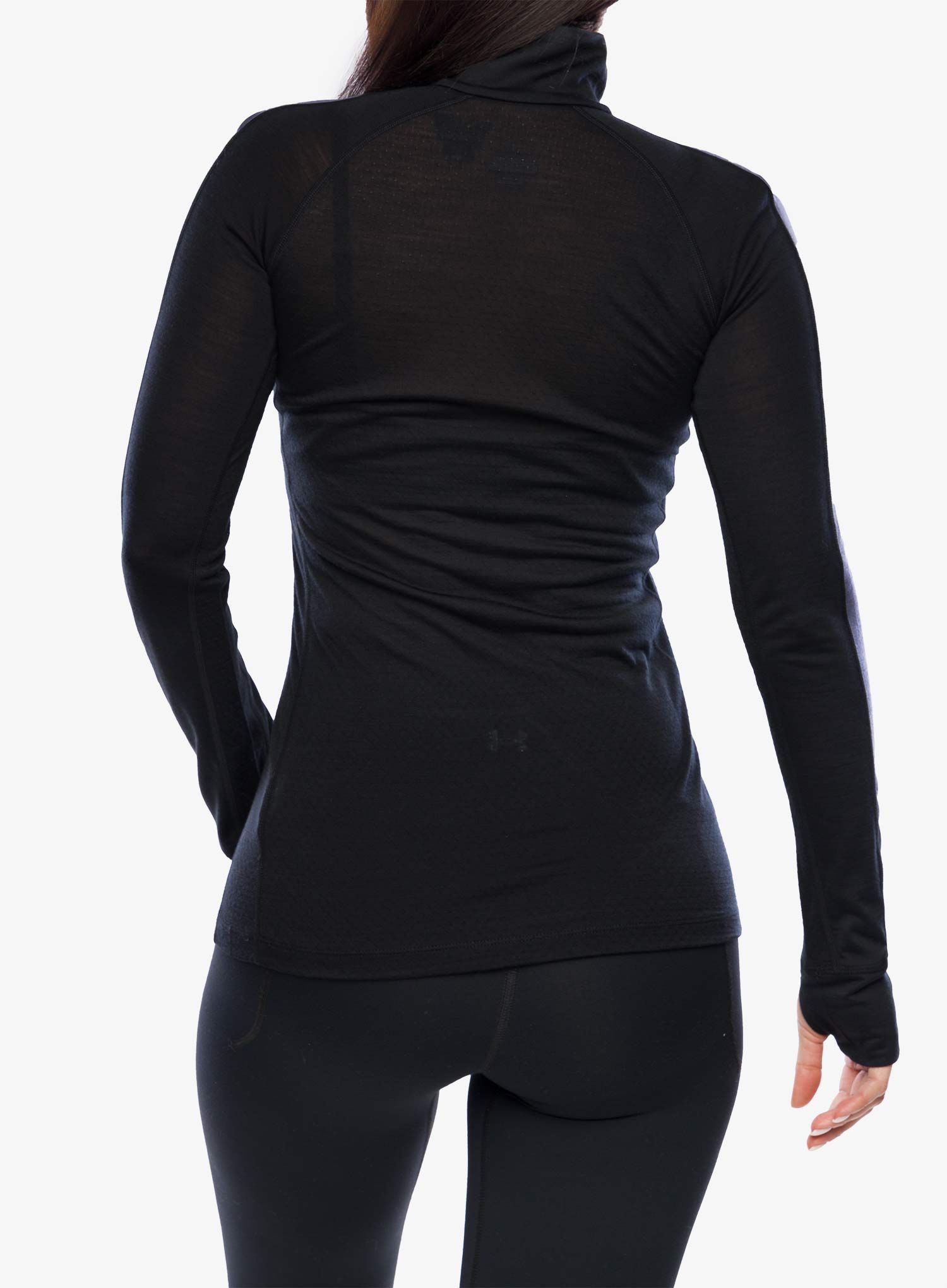 Ženska termo flis jopa Icebreaker Merino 125 ZoneKnit LS Half Zip - black/graphite/cb