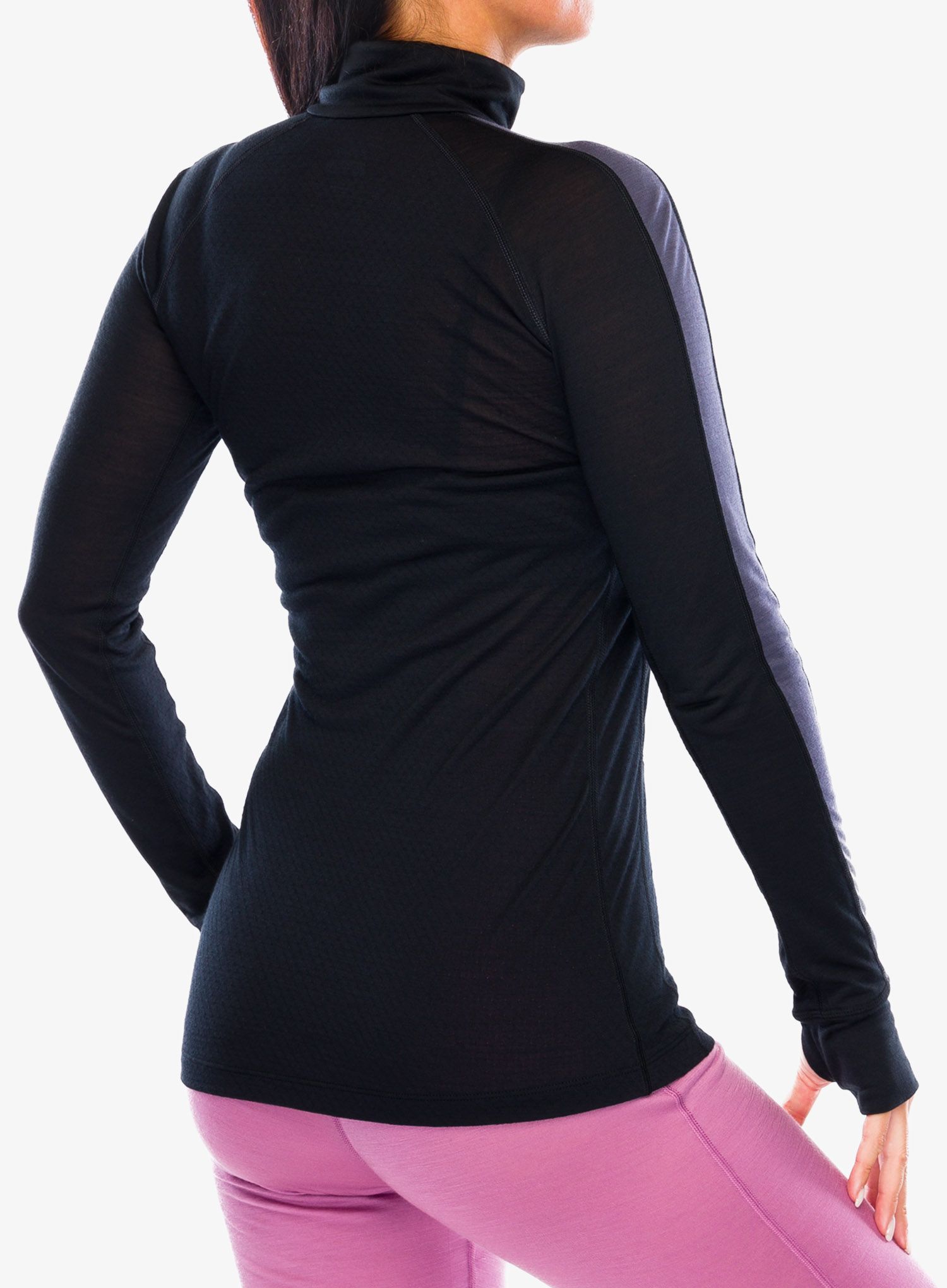 Ženska termo flis jopa Icebreaker Merino 125 ZoneKnit LS Half Zip - black/graphite/cb