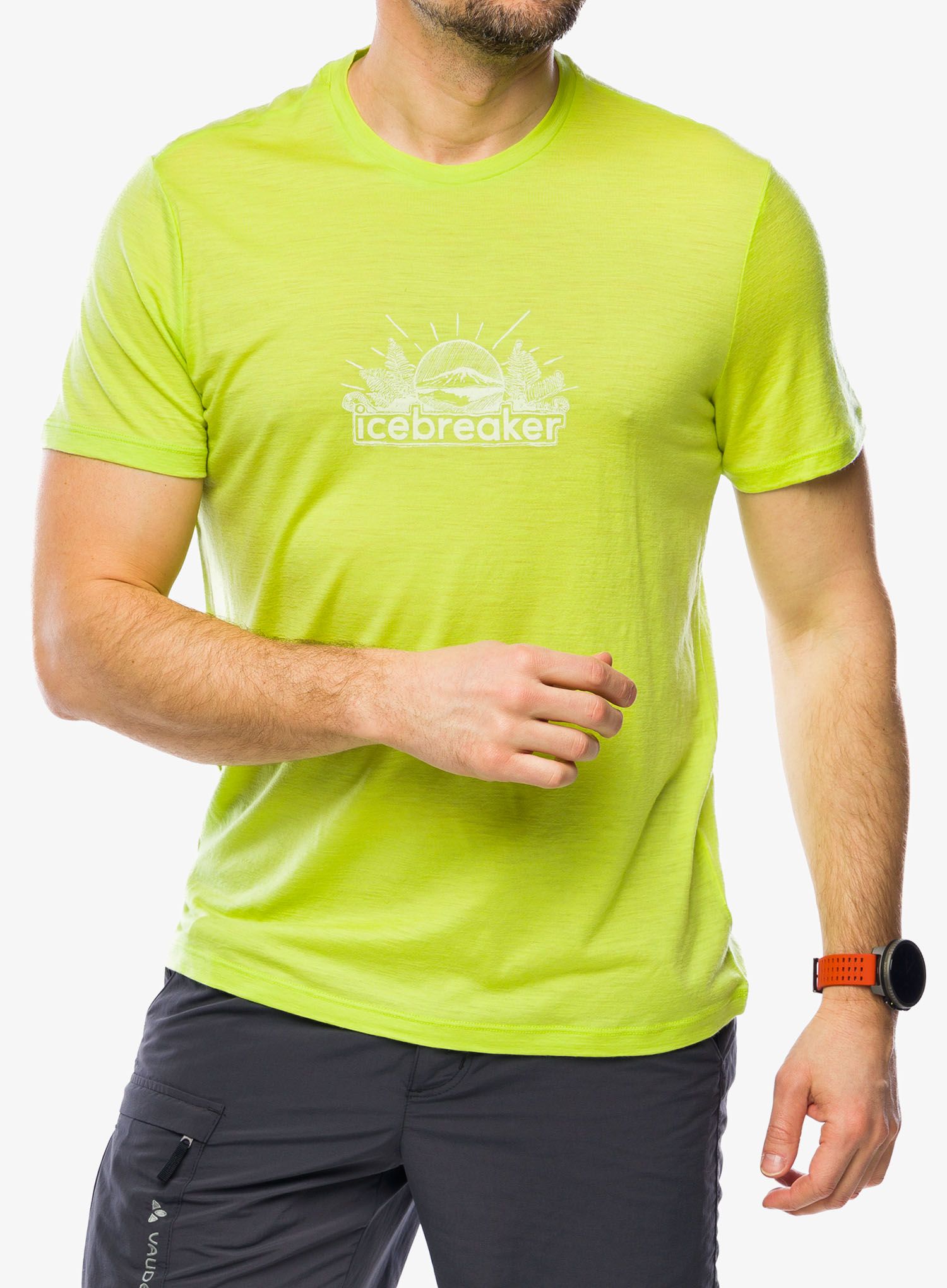 Majica s potiskom Icebreaker Merino 150 Tech Lite III SS Tee IB Grown Naturally - hyper