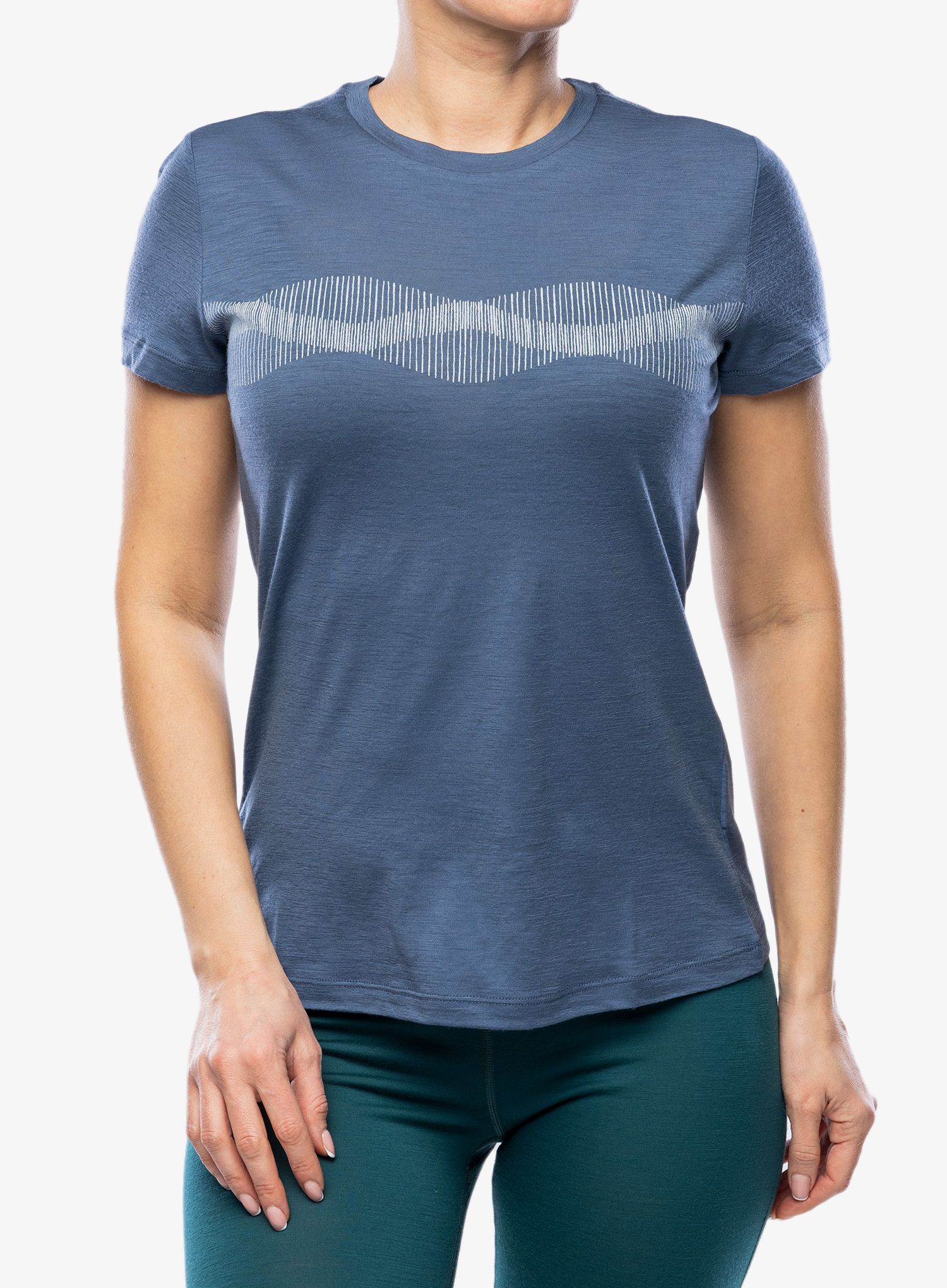 Ženska merino majica Icebreaker Merino 150 Tech Lite III SS Tee Mountain Lines - dawn