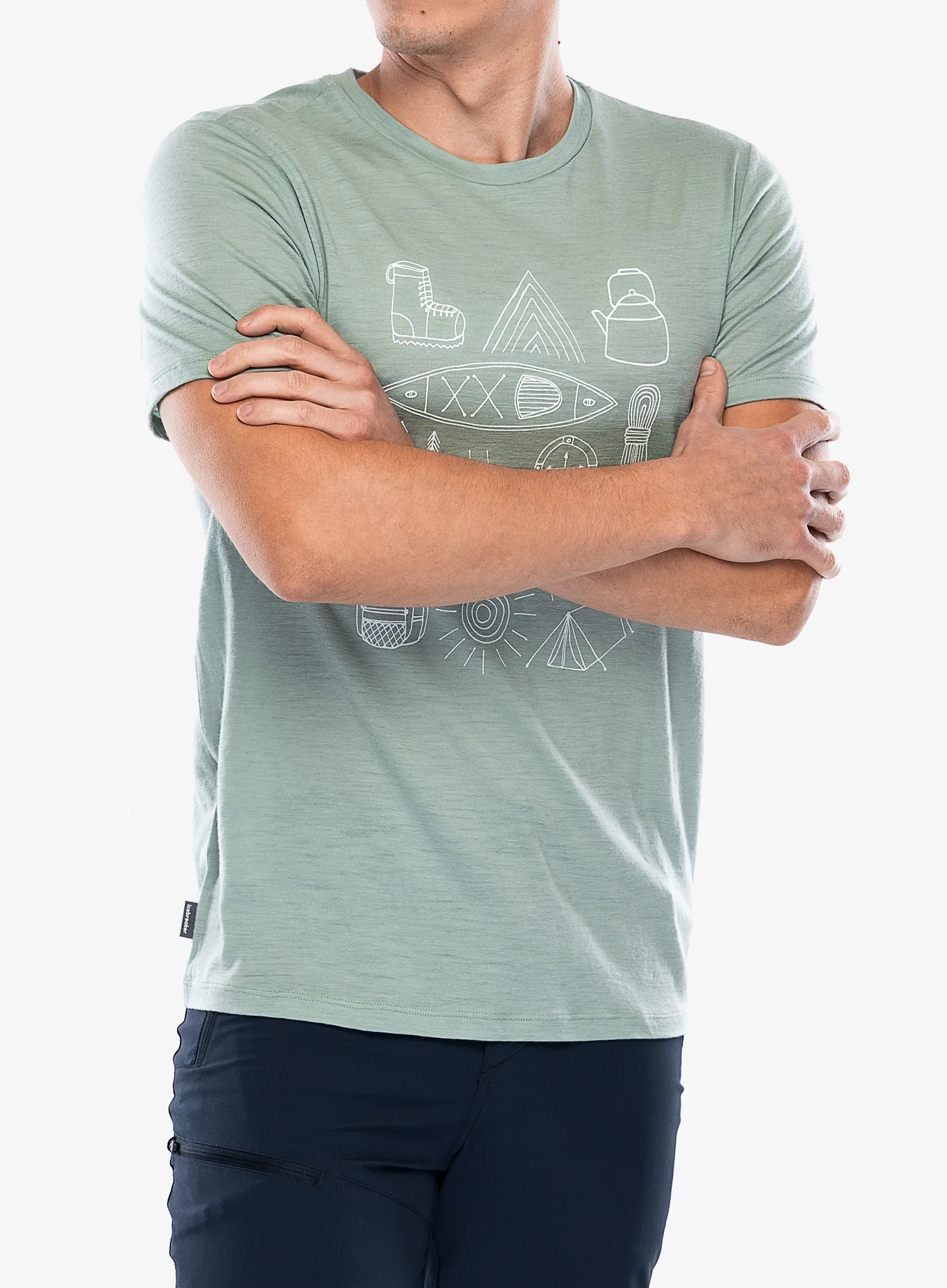 Merino majica Icebreaker Merino 150 Tech Lite SS T Camp Essentials - moss