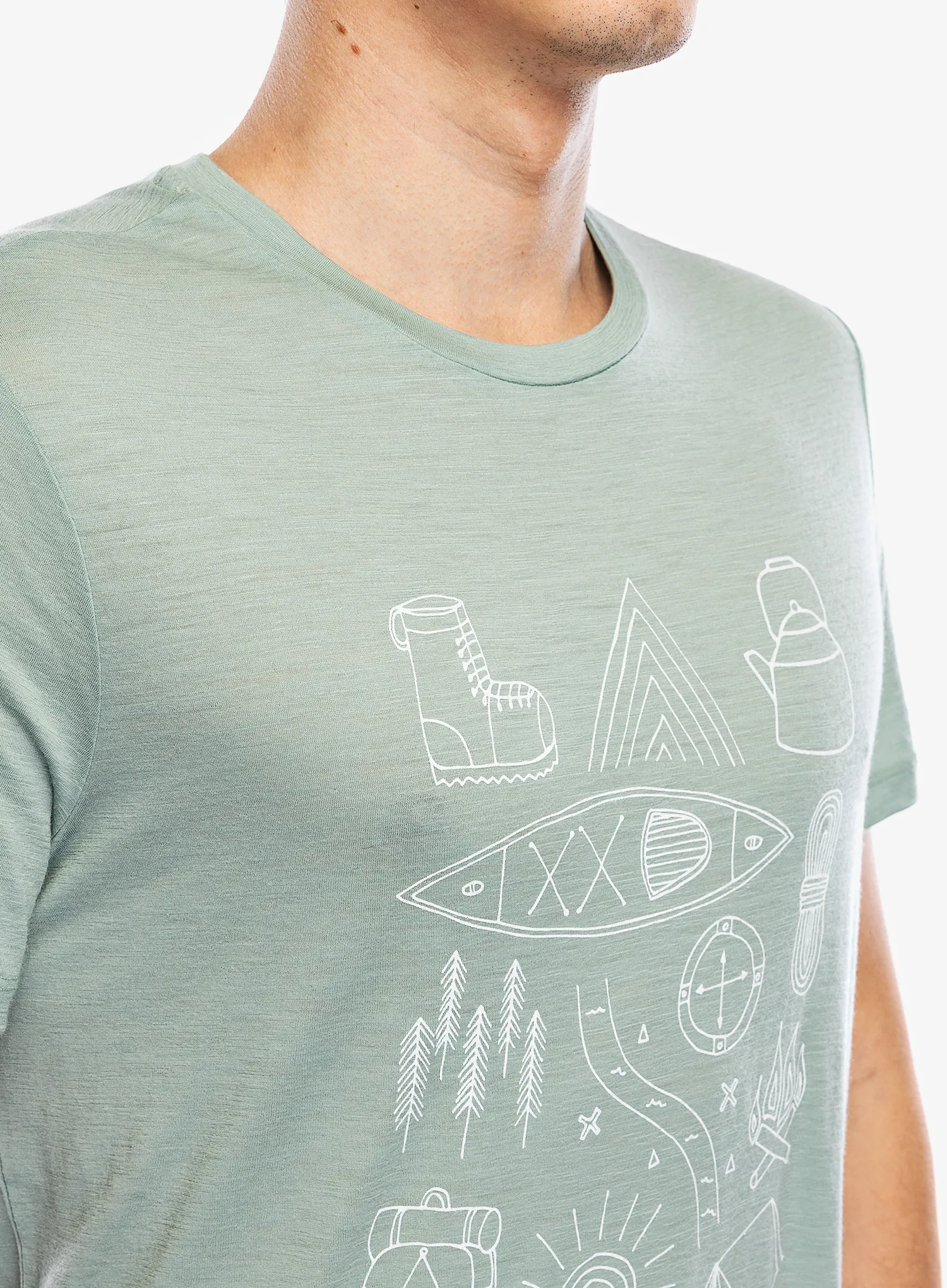 Merino majica Icebreaker Merino 150 Tech Lite SS T Camp Essentials - moss