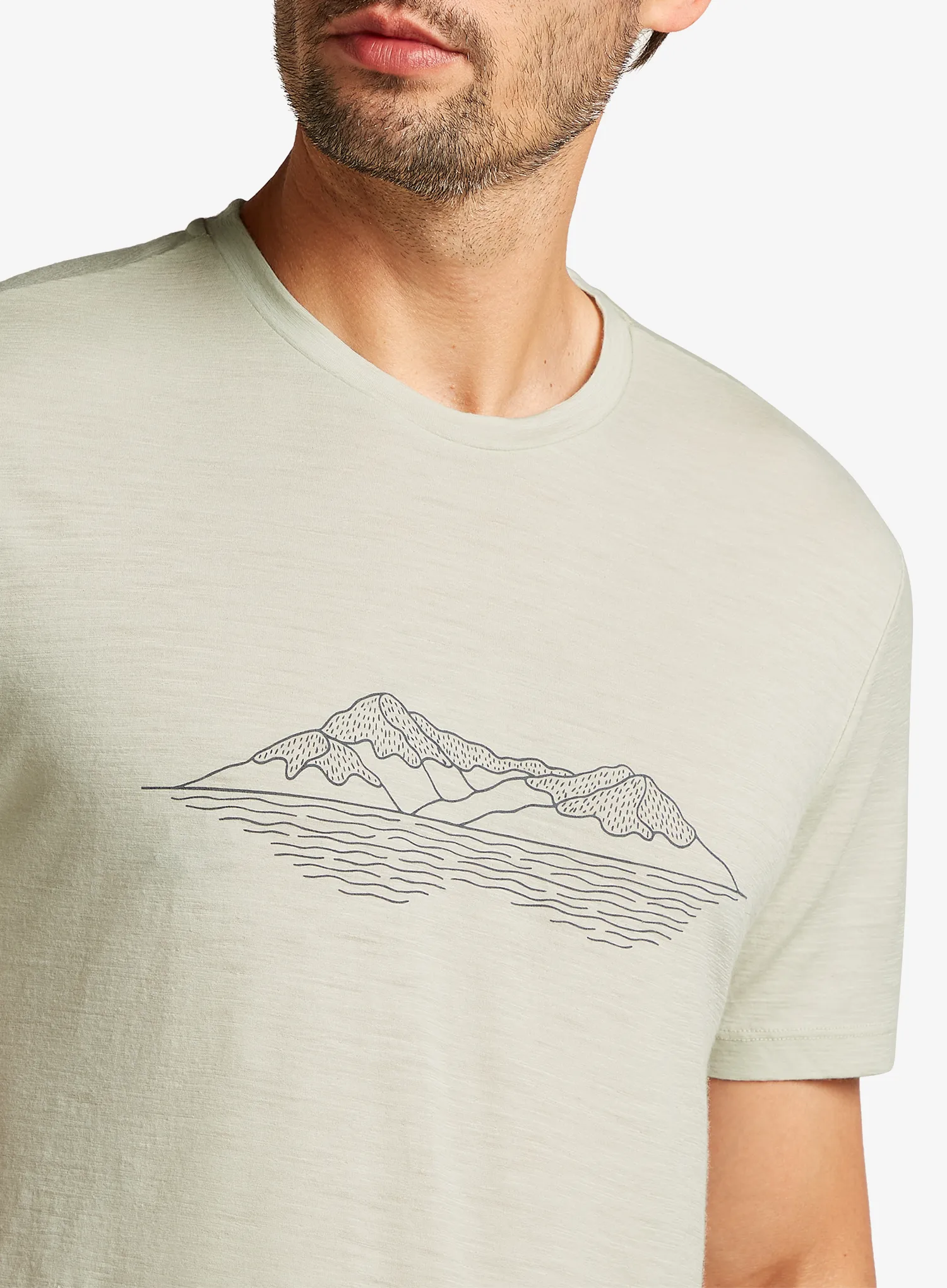 Merino majica Icebreaker Merino 150 Tech Lite SS T Pukaki Reflected - ashen