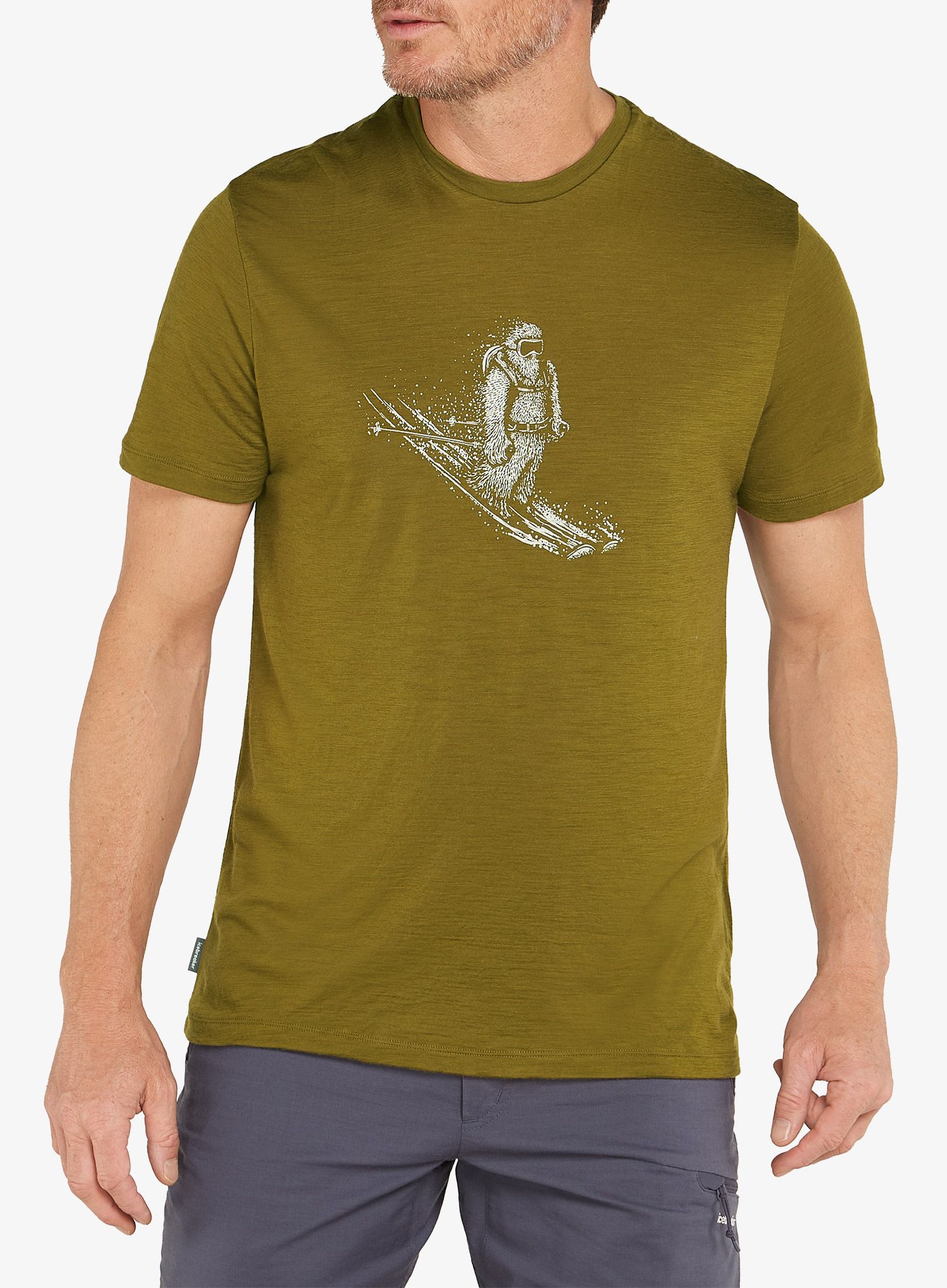 Merino majica Icebreaker Merino 150 Tech Lite SS T Skiing Yeti - algae