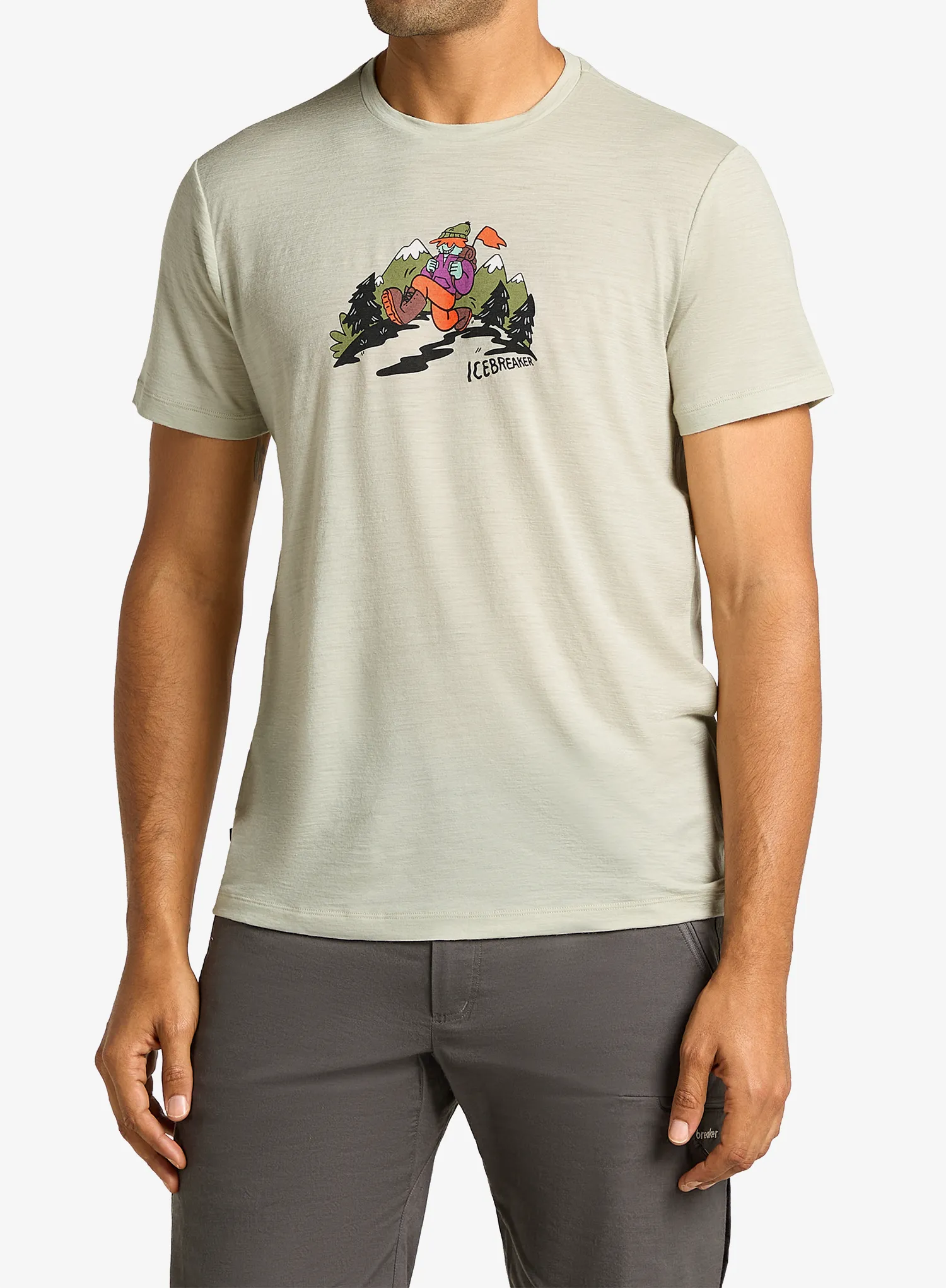 Merino majica Icebreaker Merino 150 Tech Lite SS Tee Catch Me Outside - ashen
