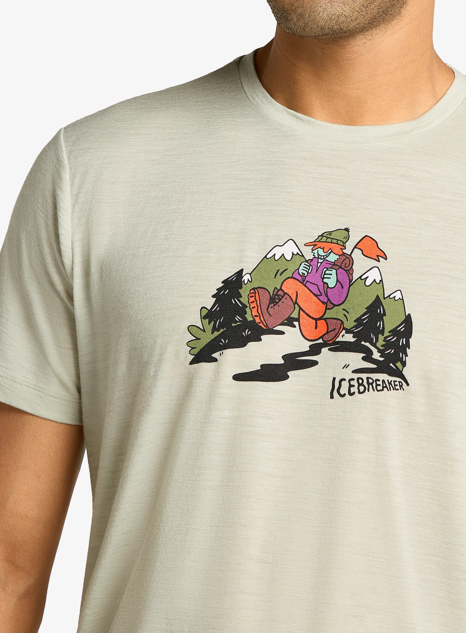 Merino majica Icebreaker Merino 150 Tech Lite SS Tee Catch Me Outside - ashen