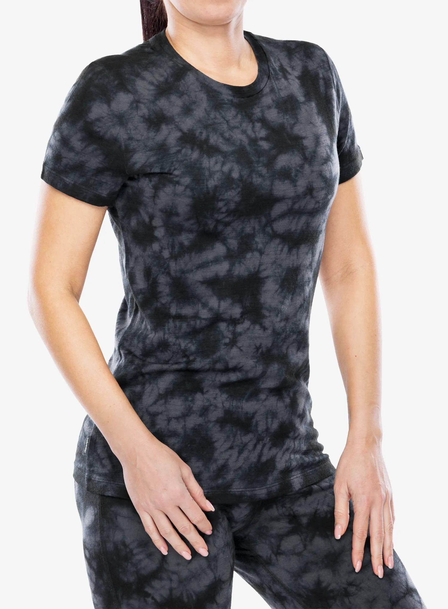 Ženska merino majica Icebreaker Merino 150 Tech Lite SS Tee Cloud Dye - graphite/black/cd