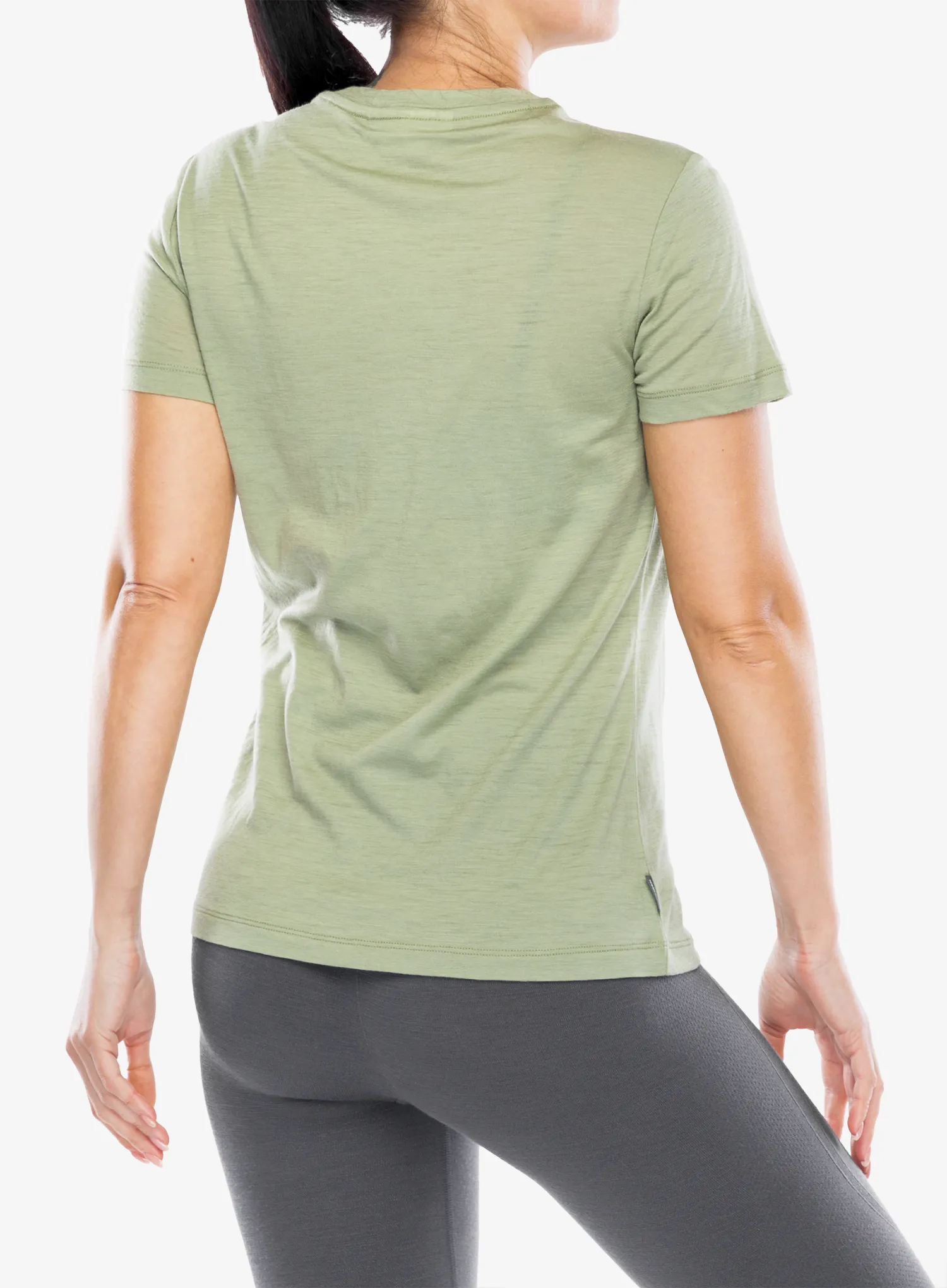 Ženska merino majica Icebreaker Merino 150 Tech Lite SS Tee Winter Floral - lichen