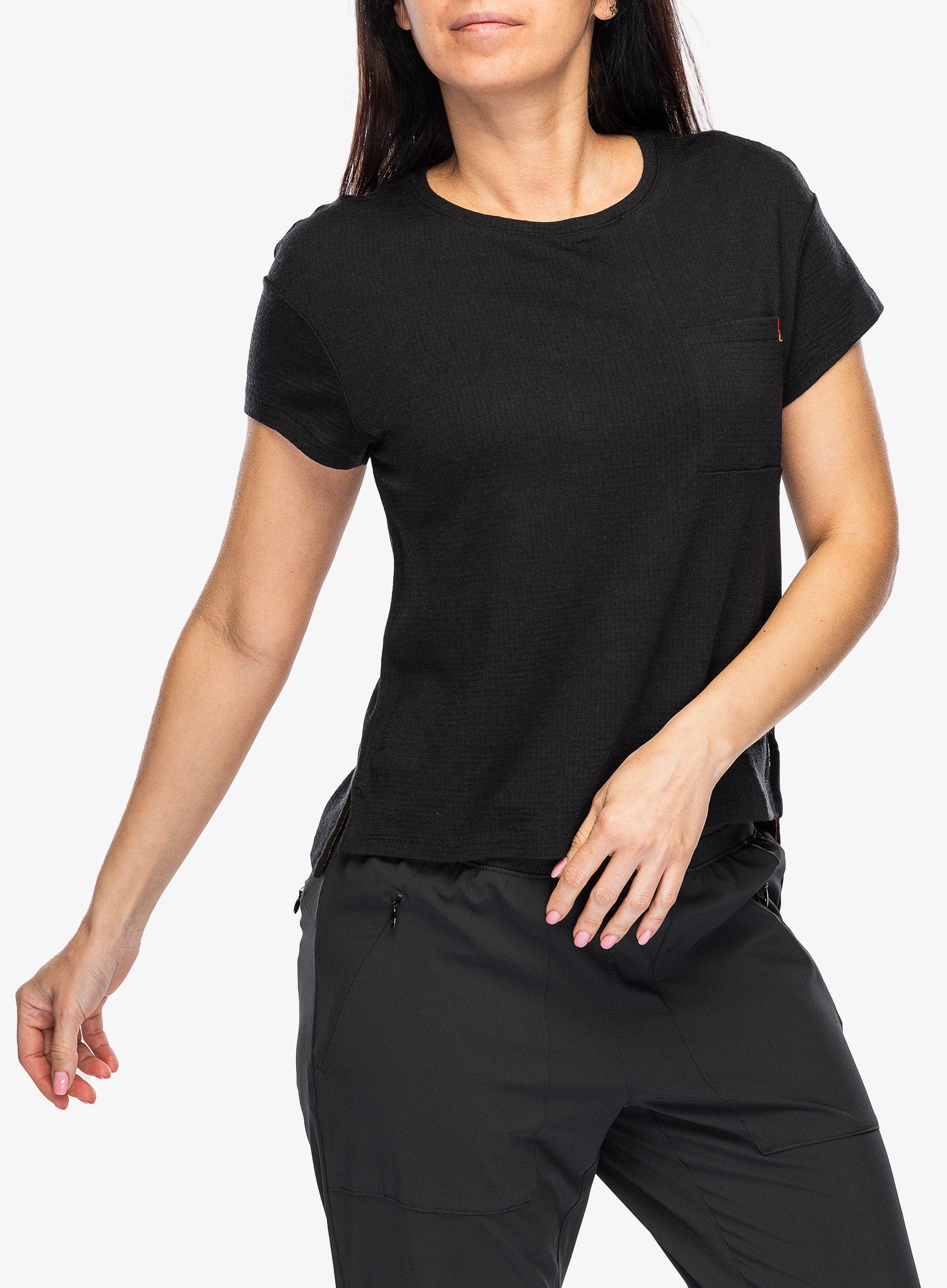 Ženska merino majica Icebreaker Merino 200 IB X TNF SS Tee - black