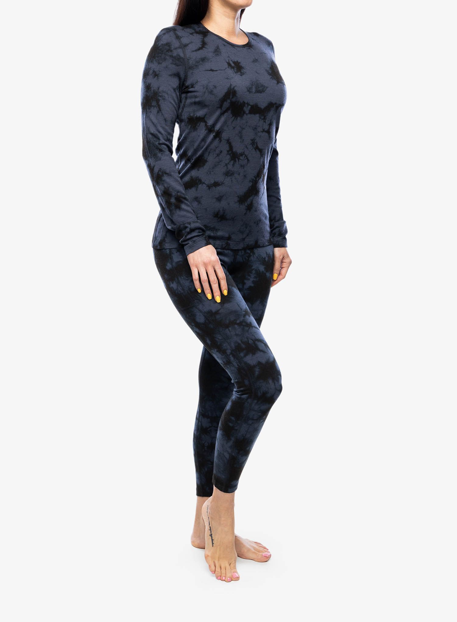 Ženska termo flis jopa Icebreaker Merino 200 Oasis LS Crewe Cloud Dye - graphite/black/cd
