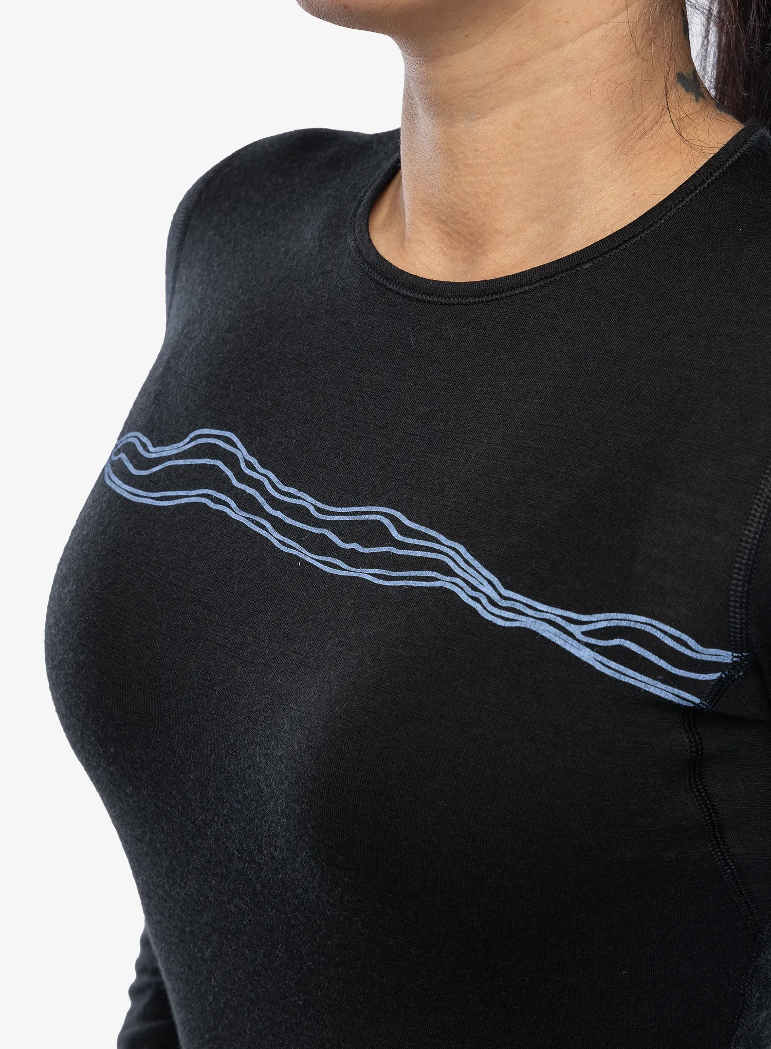 Ženska termo flis jopa Icebreaker Merino 200 Oasis LS Crewe Mountain Pulse - black