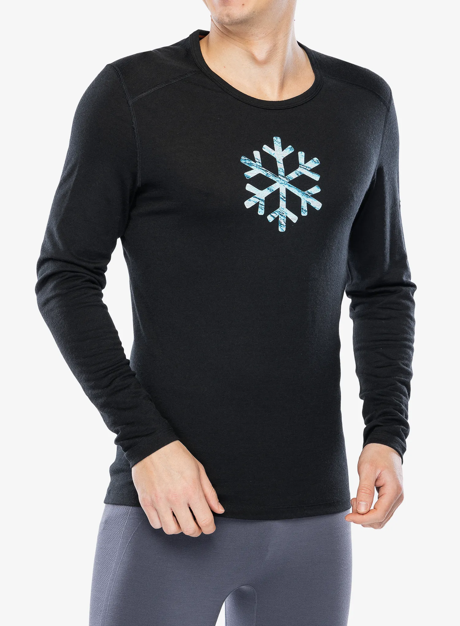 Termo flis jopa Icebreaker Merino 200 Oasis LS Crewe POW - black