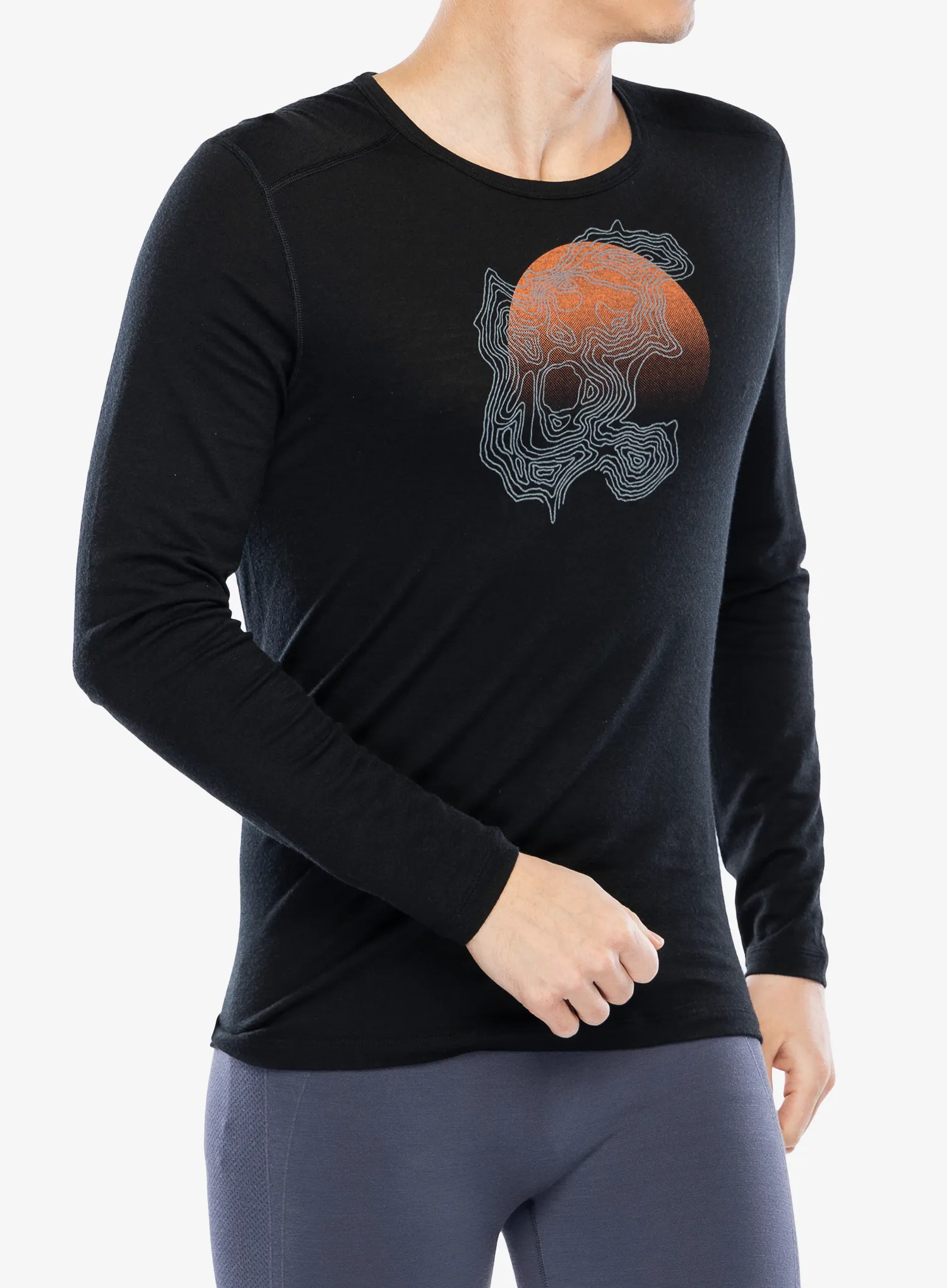 Termo flis jopa Icebreaker Merino 200 Oasis LS Crewe Ruapehu Round - black