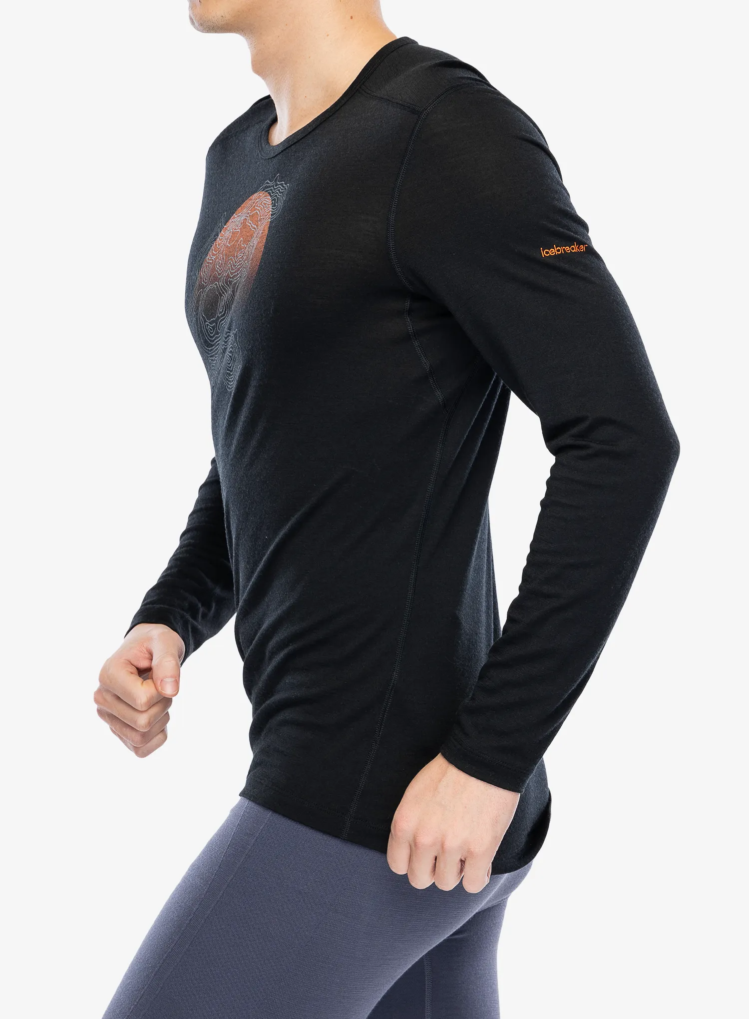 Termo flis jopa Icebreaker Merino 200 Oasis LS Crewe Ruapehu Round - black