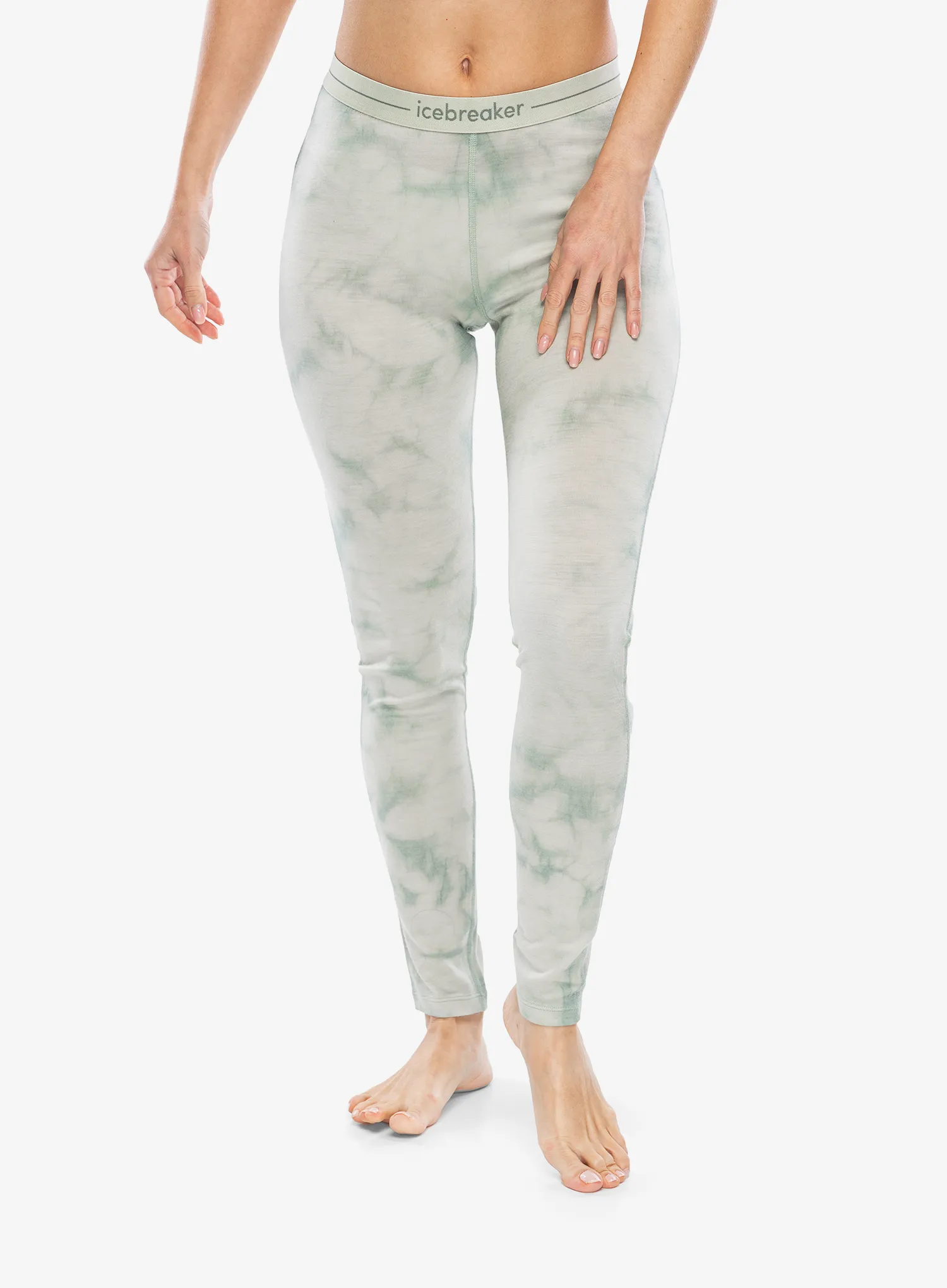 Ženske termo pajkice Icebreaker Merino 200 Oasis Leggings Cloud Dye - ashen/moss dk/cd
