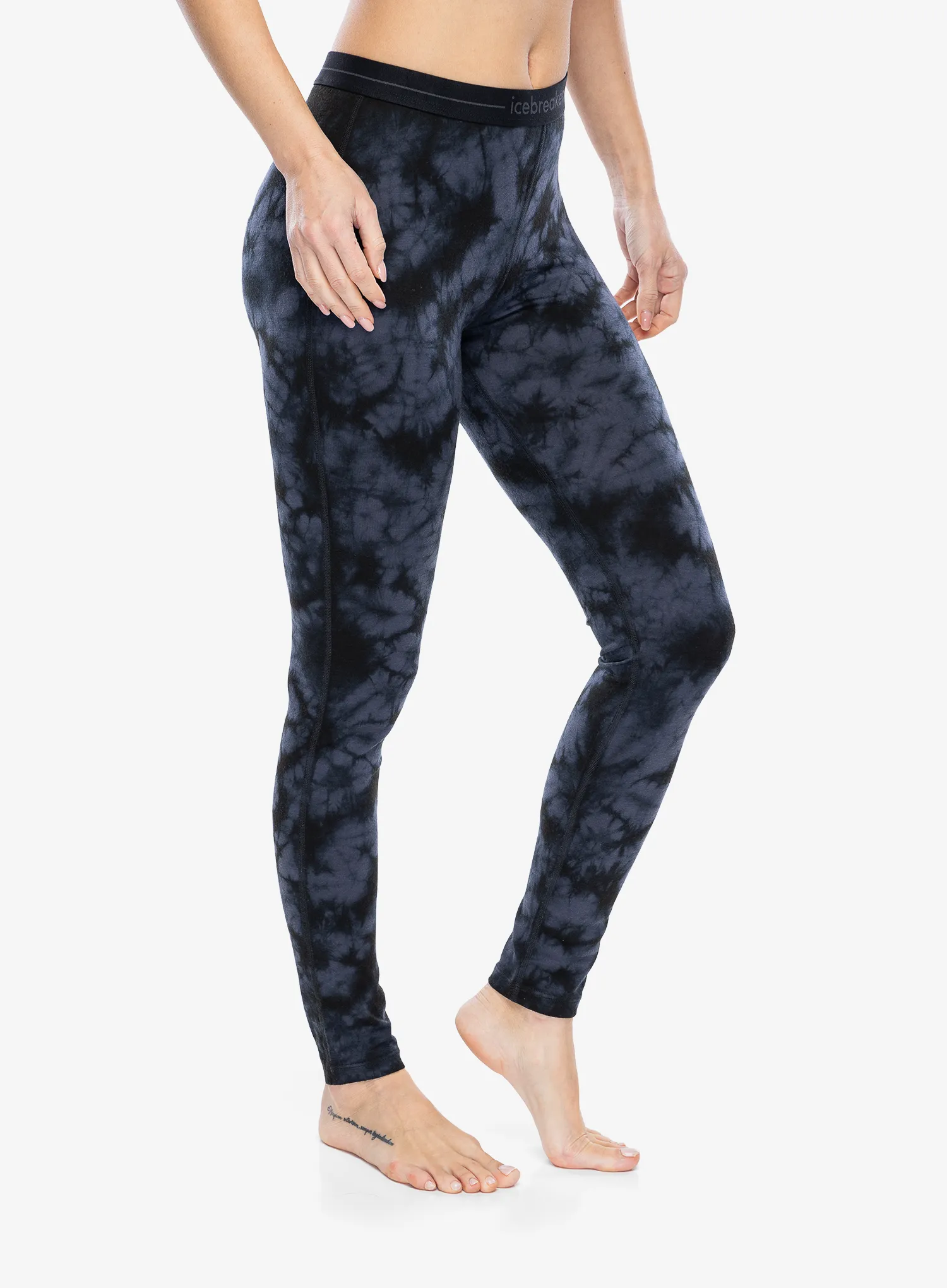 Ženske termo pajkice Icebreaker Merino 200 Oasis Leggings Cloud Dye - graphite/black/cd